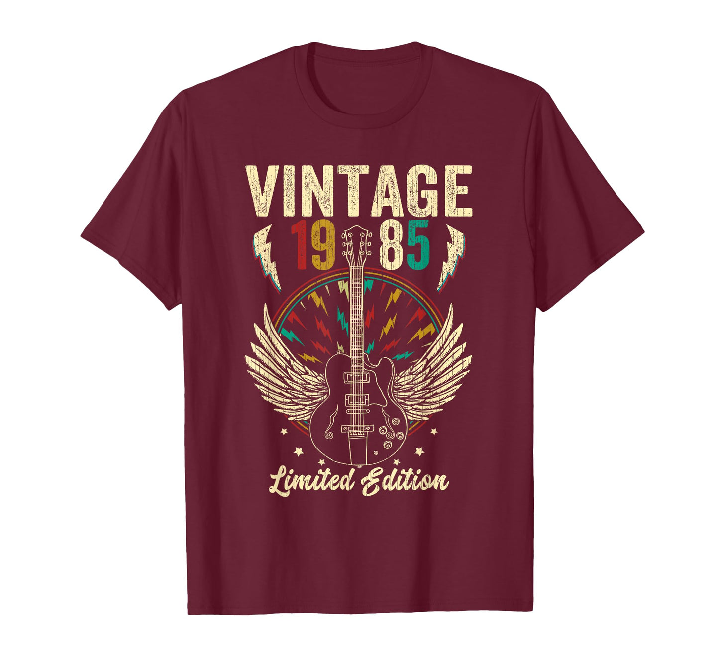 Vintage Born In 1985 40th Birthday Gifts 40 Years Old Guitar T-Shirt