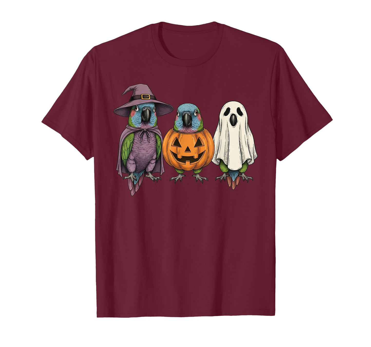 Spooky Ghost Nanday Conure Parrot Lover Pumpkin Halloween T-Shirt