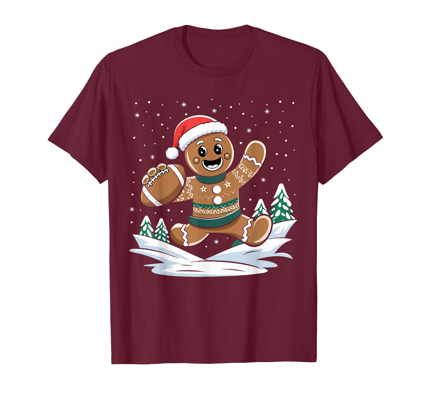 Gingerbread Man Football Ugly Christmas Pajamas Costume T-Shirt