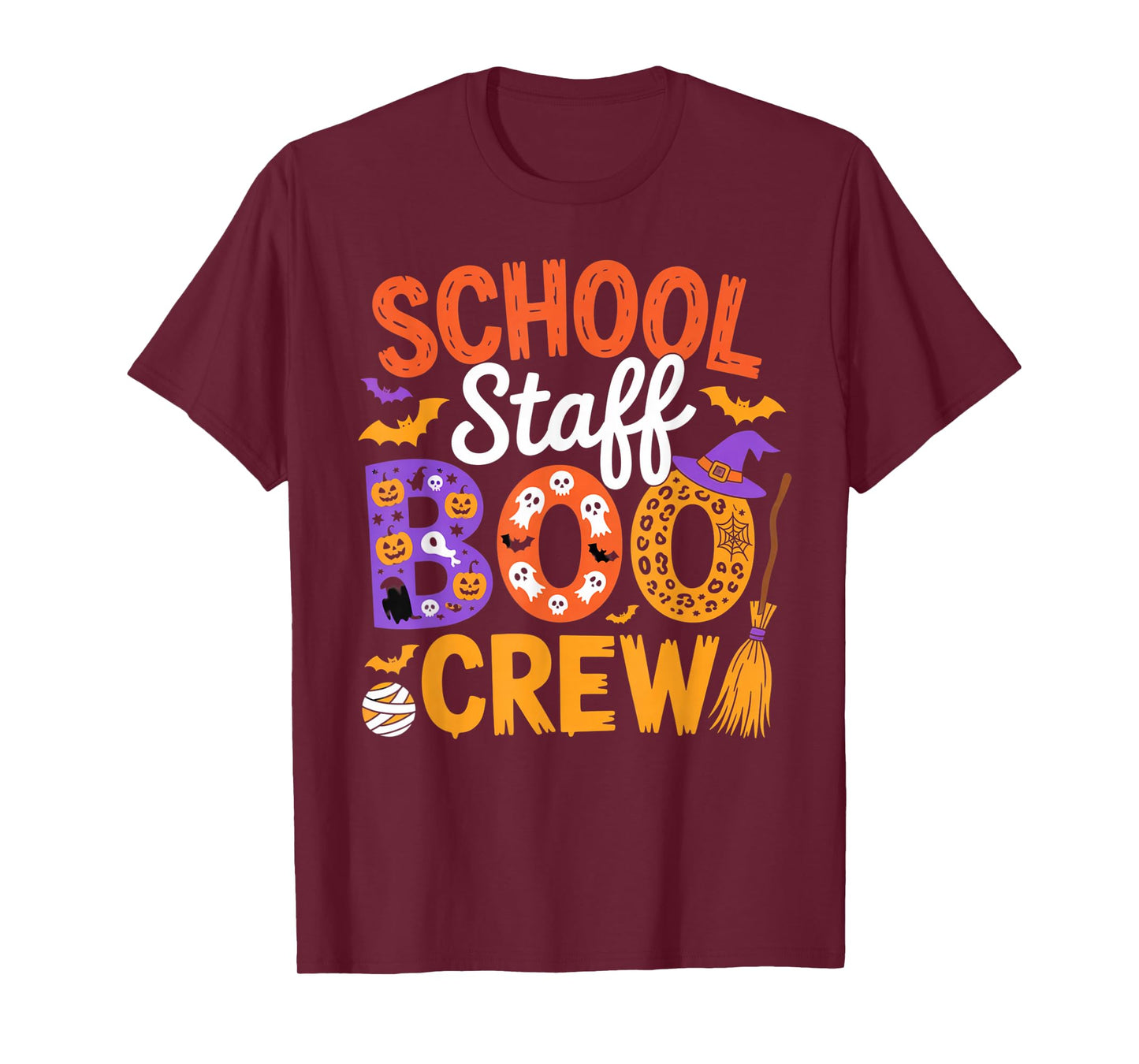 School Staff Boo Crew Matching Halloween Outfit for Teachers T-Shirt