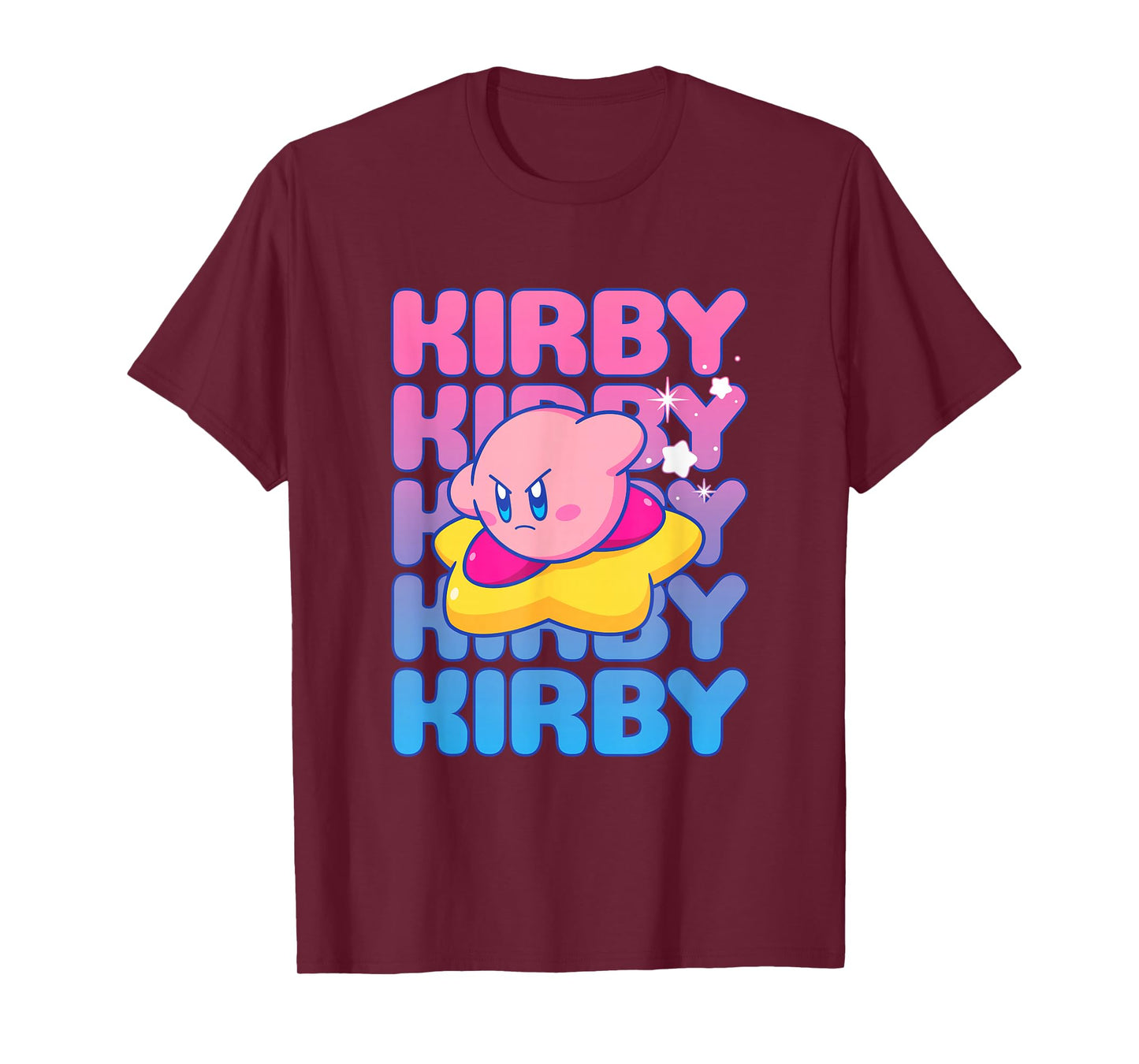 Kirby Nintendo Big Bubble Text Stack T-Shirt