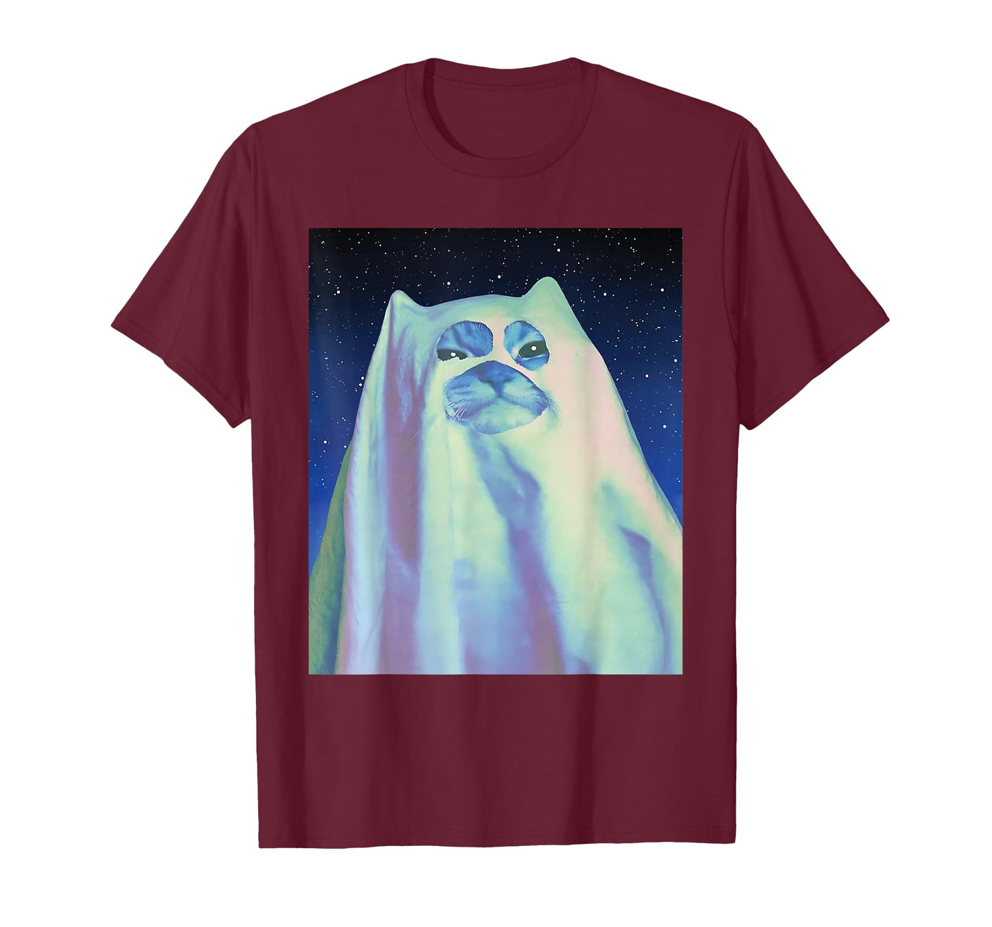 Ghost Cat Meme Funny Halloween Men Women Kids T-Shirt