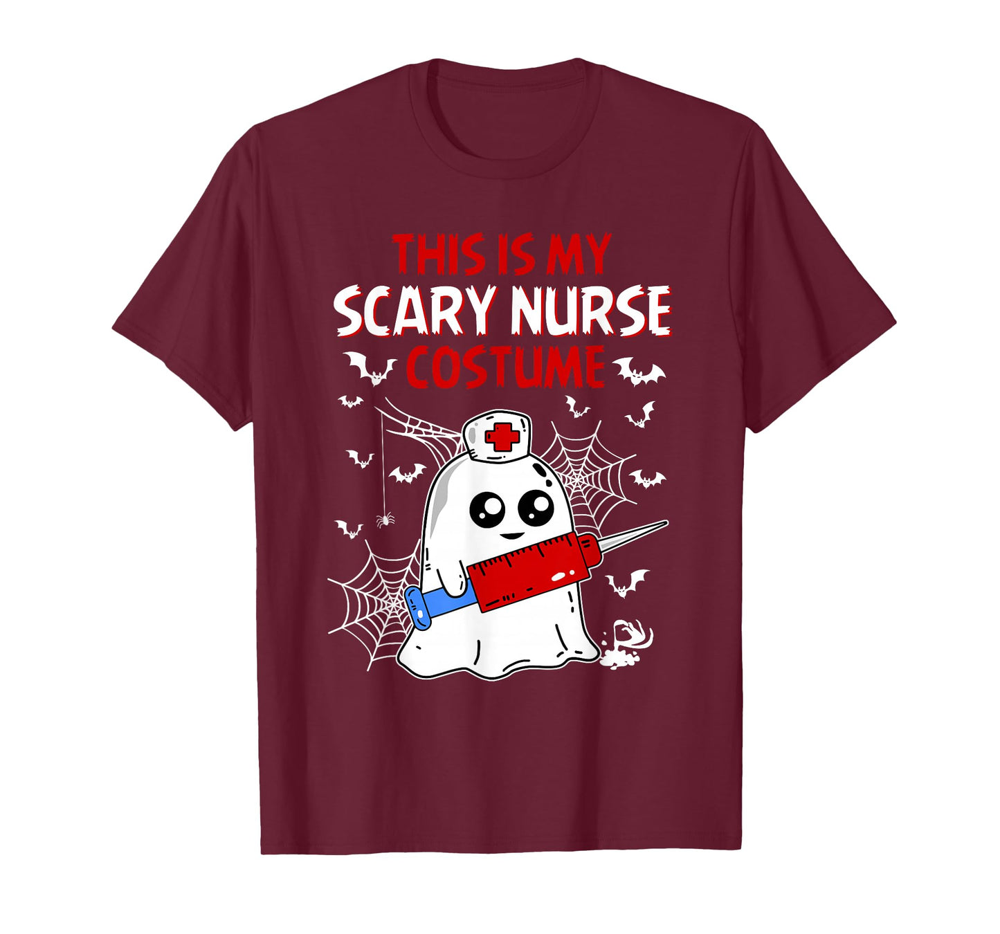 Halloween My Scary Nurse Costume Funny Ghost Scrub Women T-Shirt