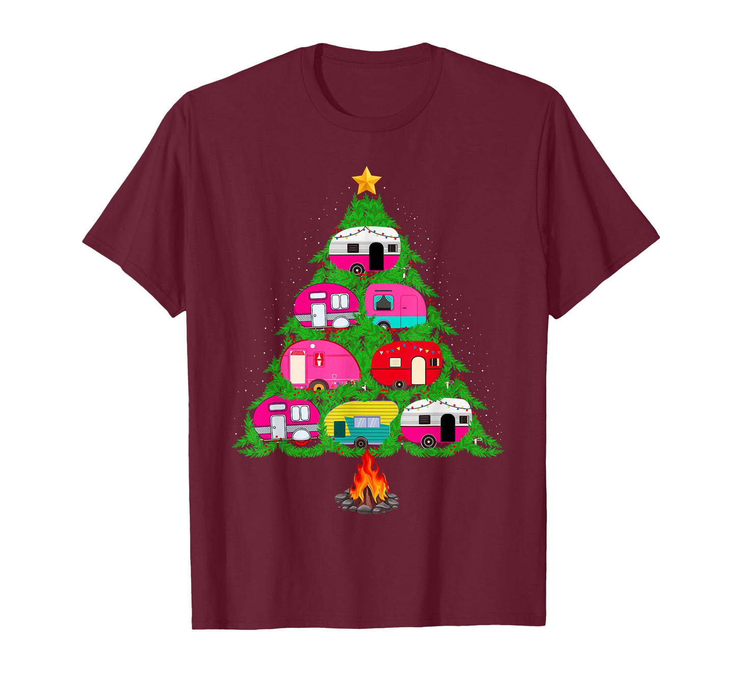 Xmas Family Outdoor Camping Christmas Tree Pajamas T-Shirt