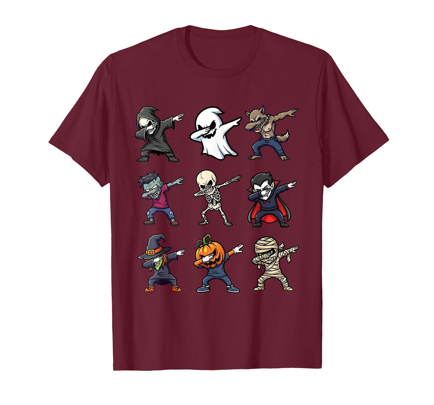 Funny Dabbing Skeleton Zombie Pumpkin Halloween Grim Reaper T-Shirt