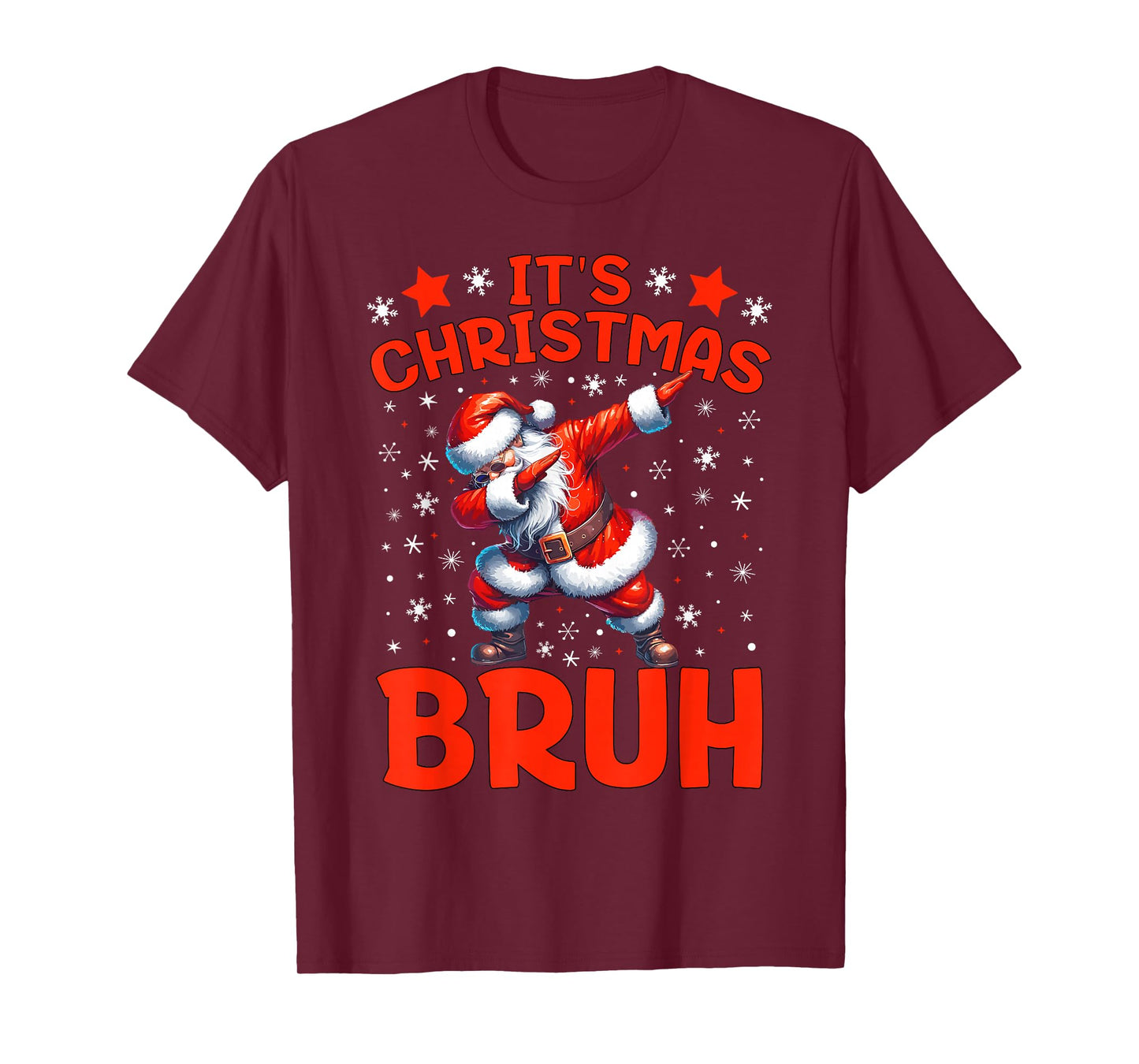 Funny Bruh Christmas Boys Kids Dabbing Santa Claus Xmas T-Shirt