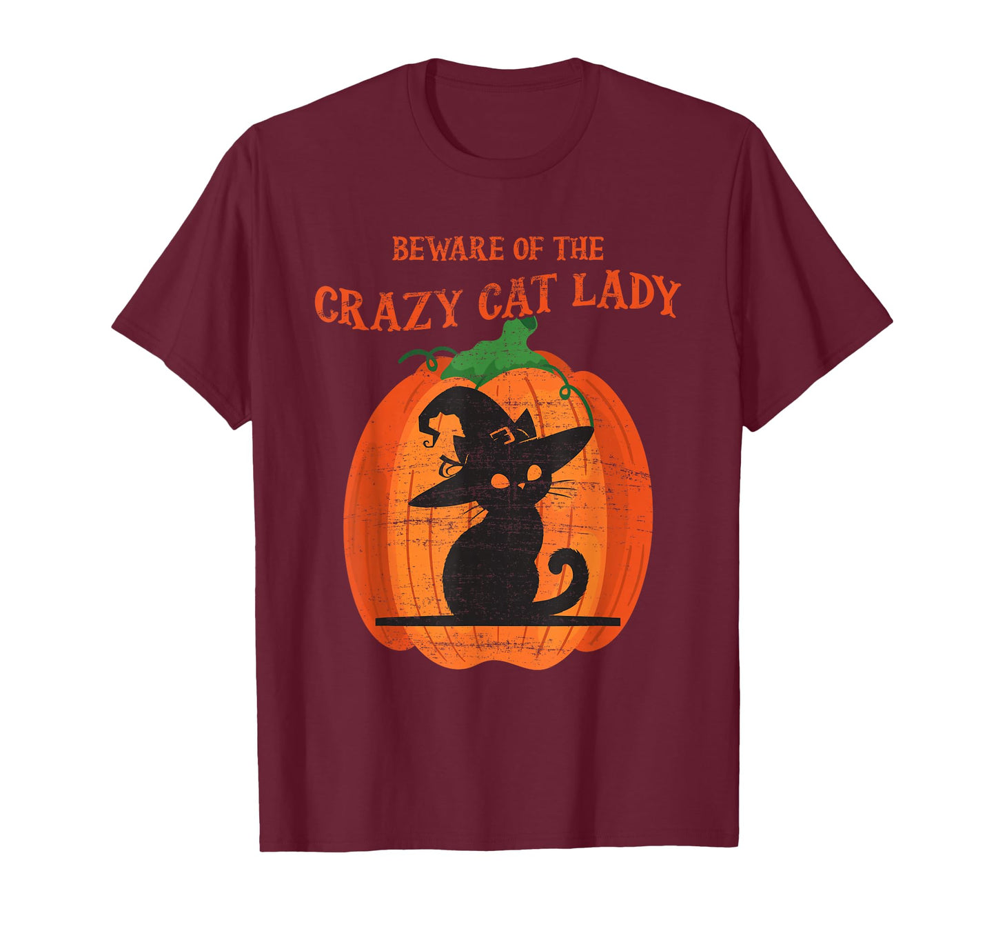Funny Cat Lady Halloween Pumpkin Witch Black Cat Costume Cat T-Shirt