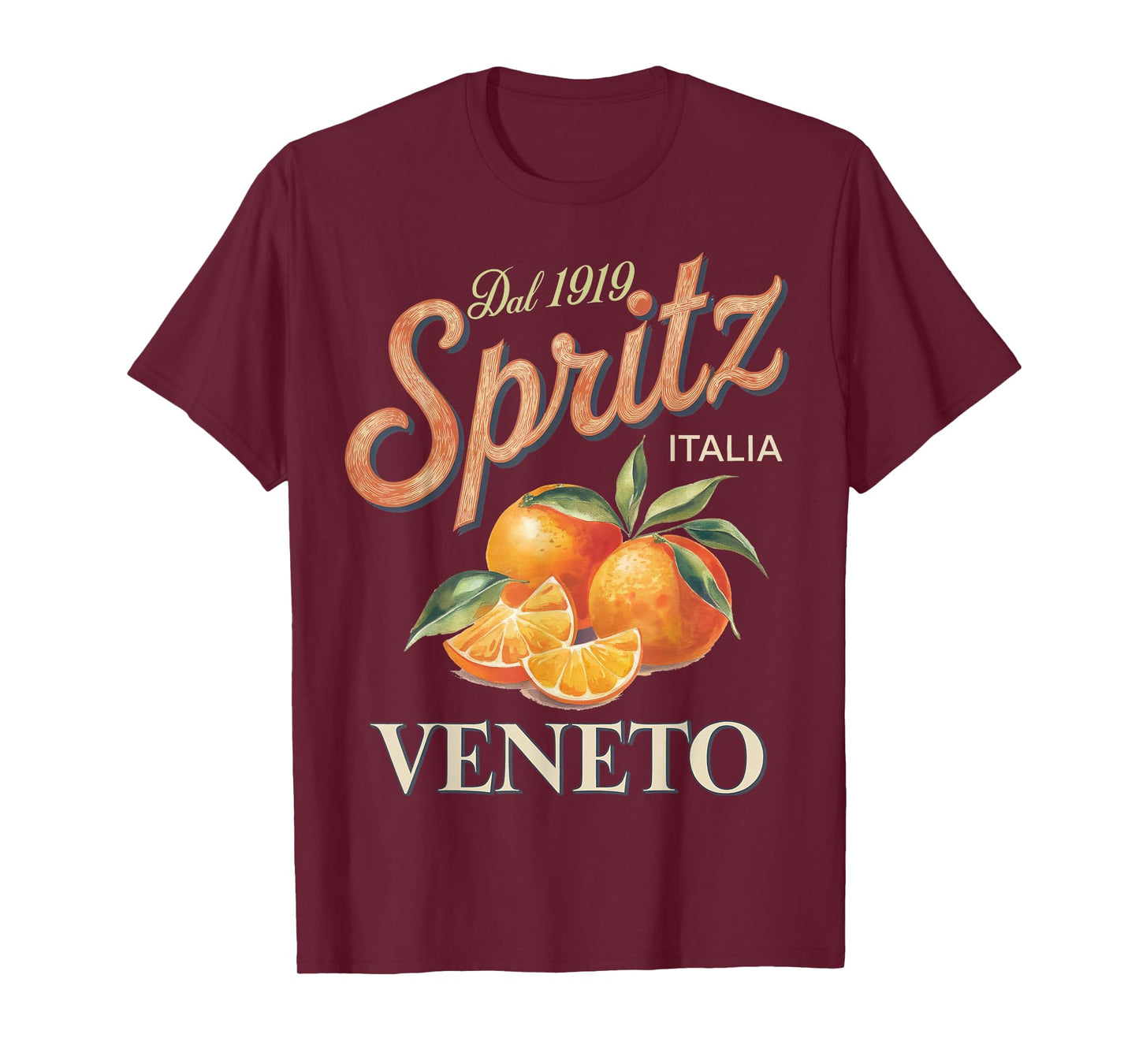 Spritz Veneto Dal 1919 Italia Vintage Orange Wine Cocktail T-Shirt
