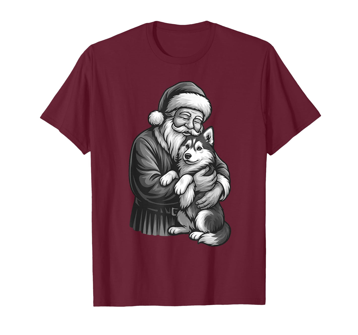Husky Santa Claus Christmas Dog Lover T-Shirt