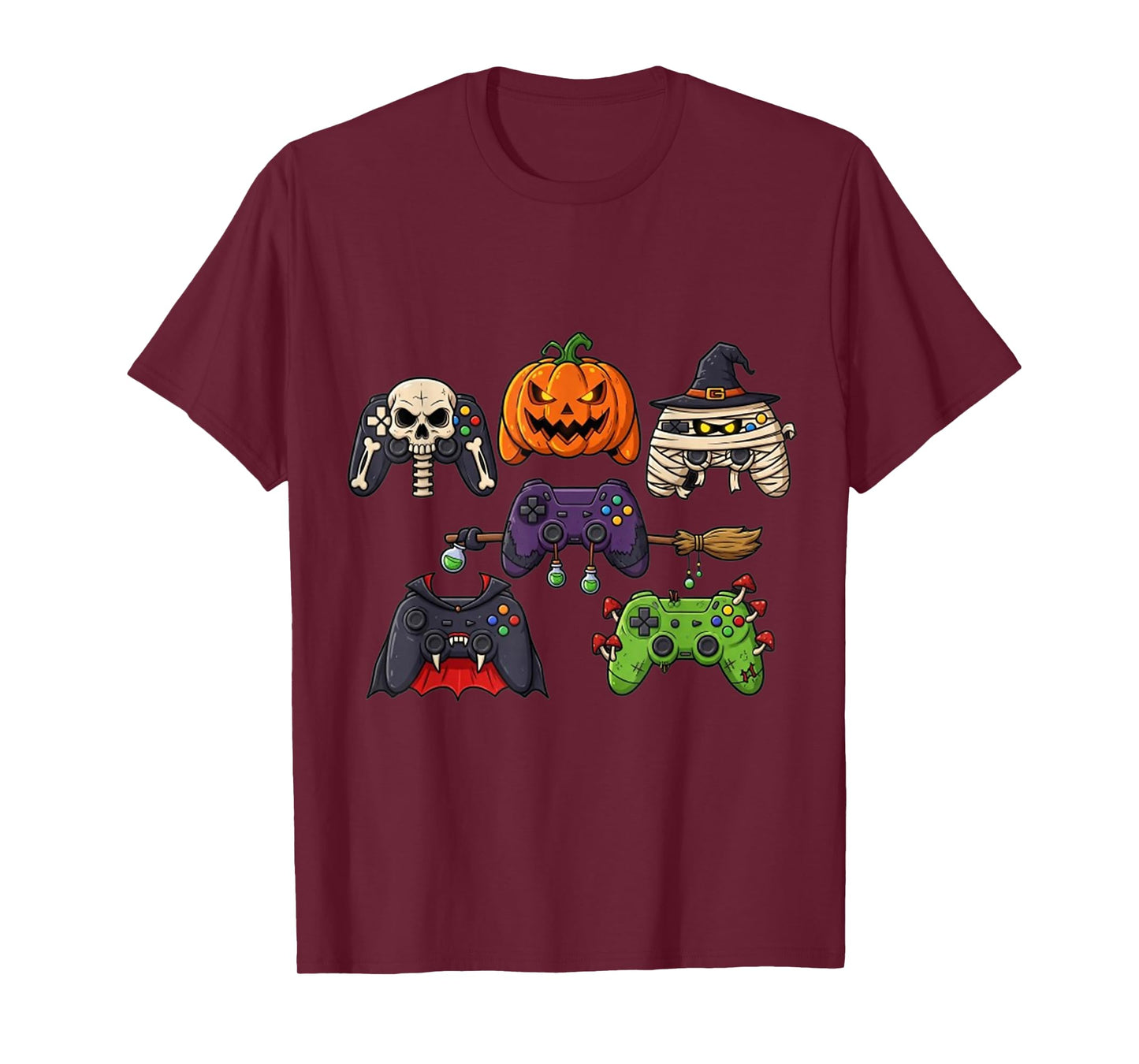 Halloween Skeleton Zombie Gaming Controllers T-Shirt