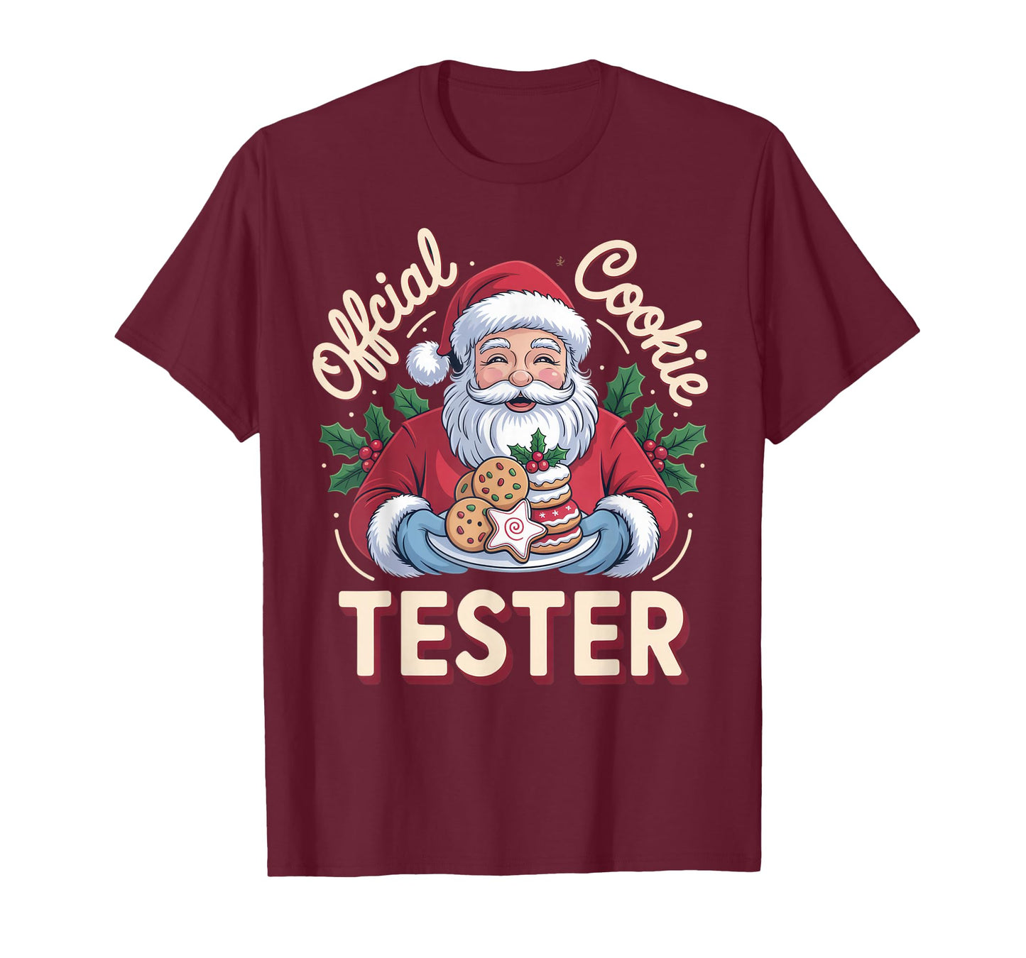 Official Cookie Tester Santa Funny Christmas Outfit T-Shirt