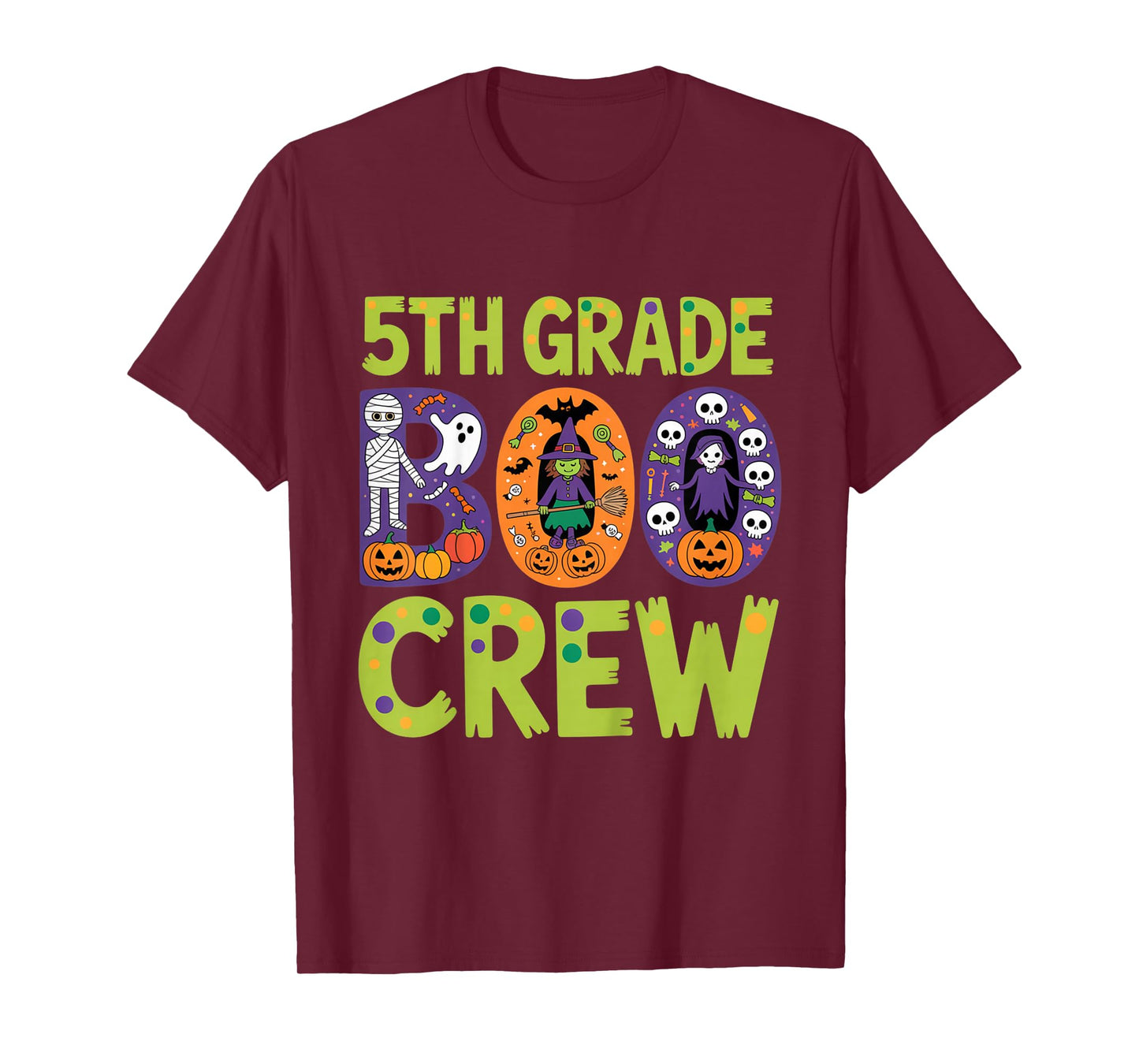 5th Grade Boo Crew Halloween Outfit for Students Spooky T-Shirt