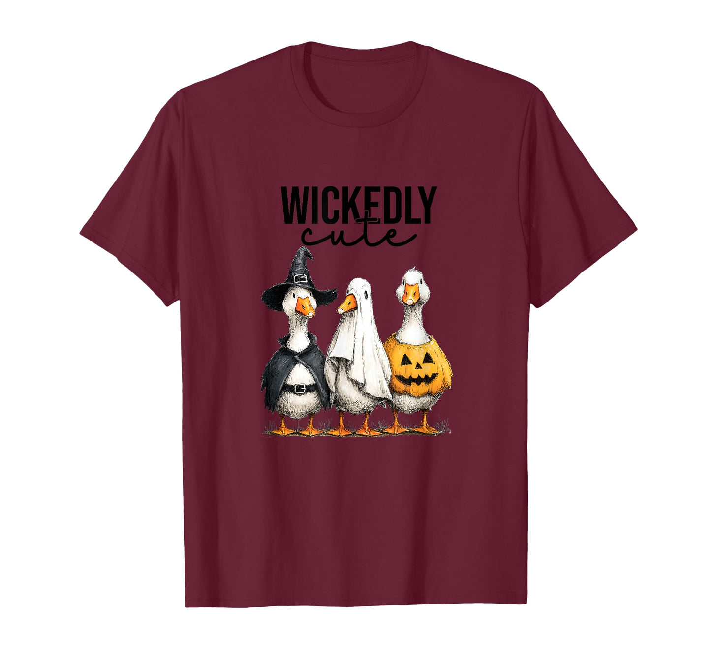 Funny Halloween Goose, Witch Ghost Cute Pet Costume T-Shirt
