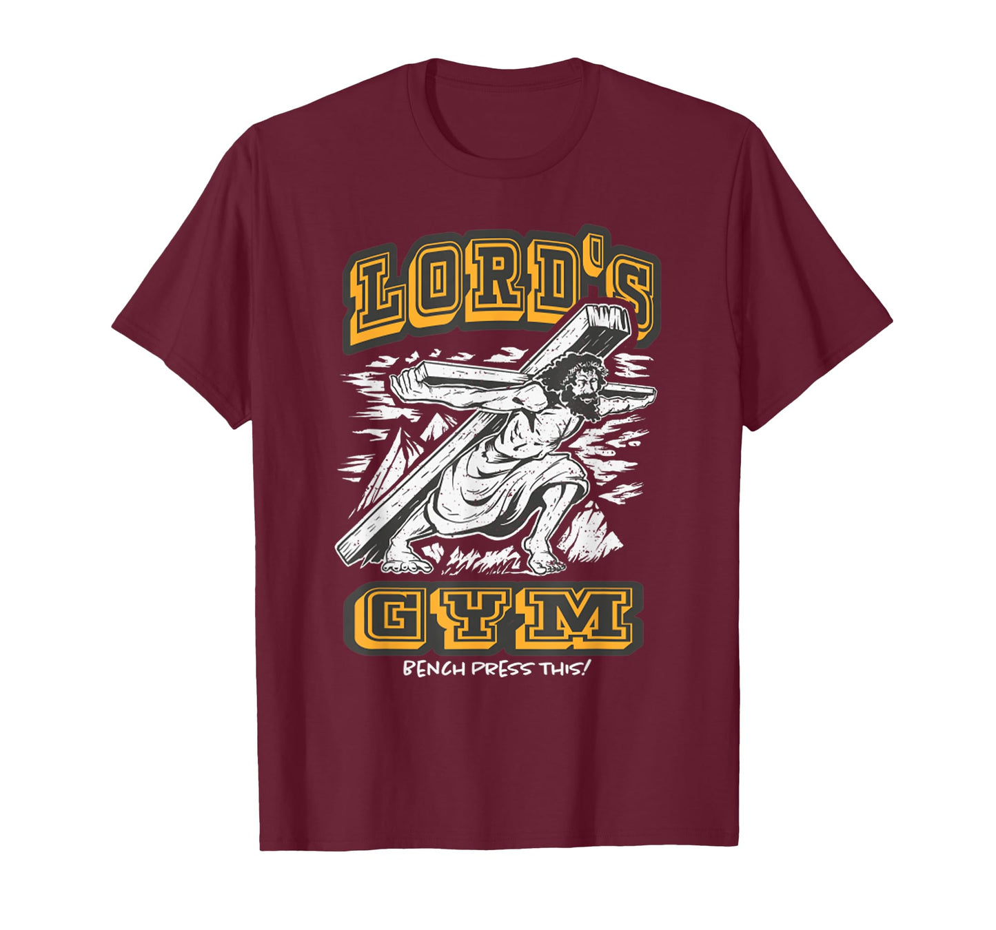 Vintage Jesus Lord's Gym Bench Press This! Motivational T-Shirt