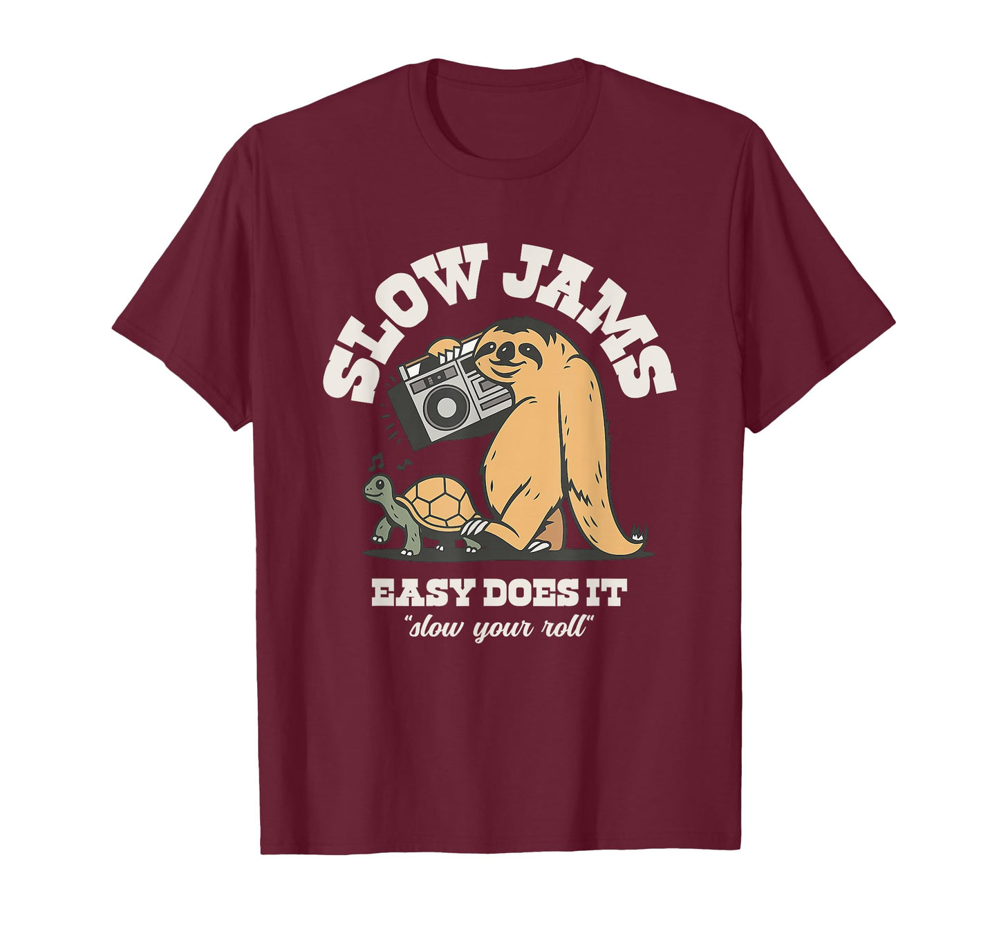 Slow Jams Funny Sloth Turtle Retro T-Shirt