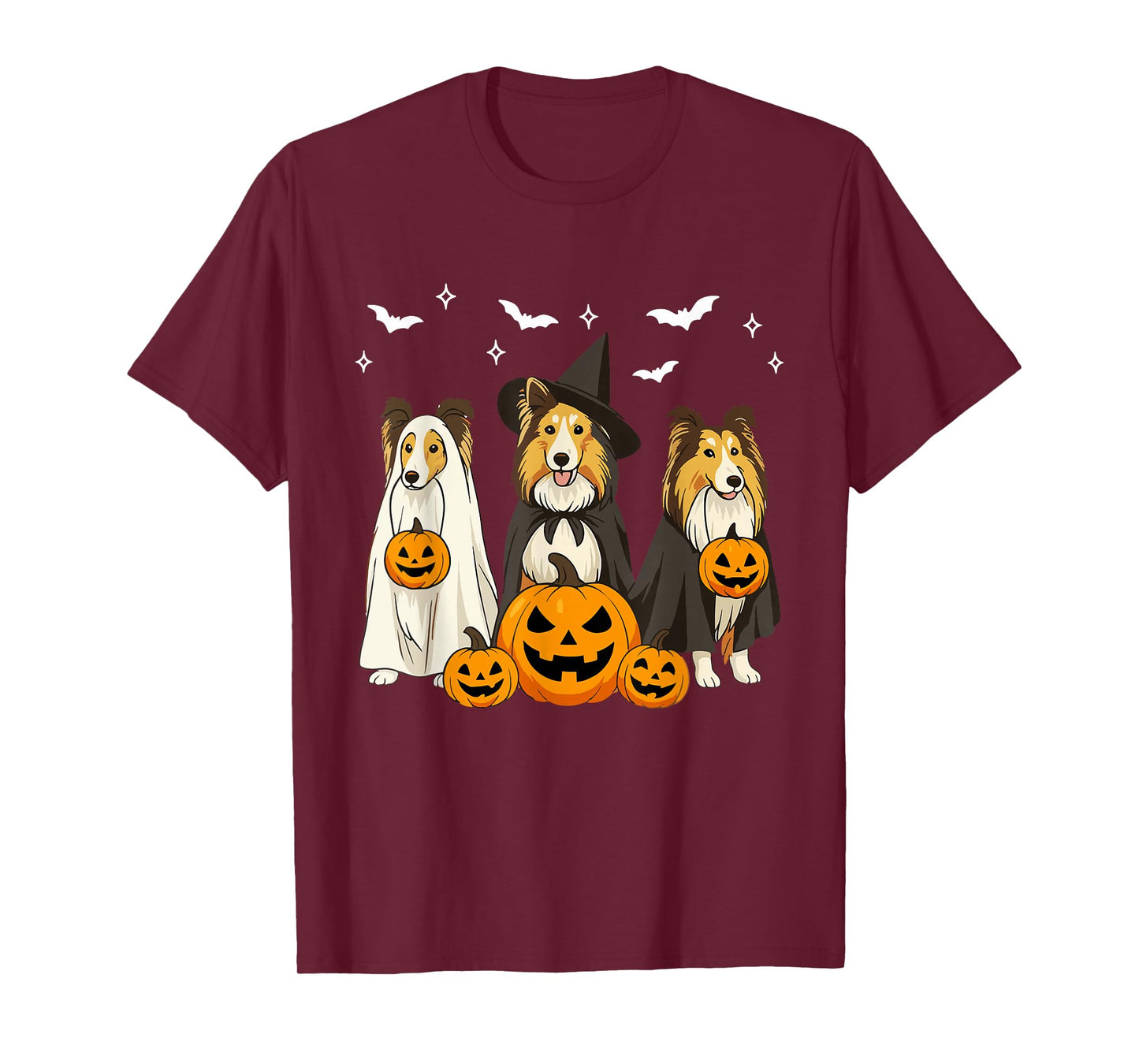 Witch Collie Halloween Ghost Collie Dog Mom Ghost Dog Lover T-Shirt