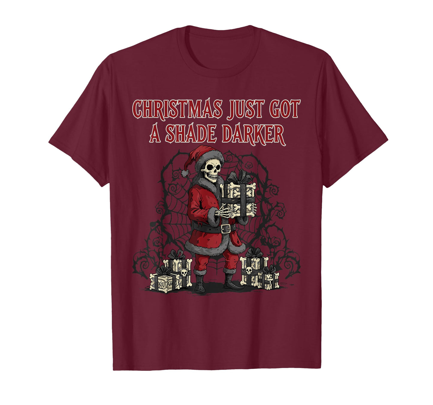 Gothic Academia Christmas Skeleton Gothmas T-Shirt
