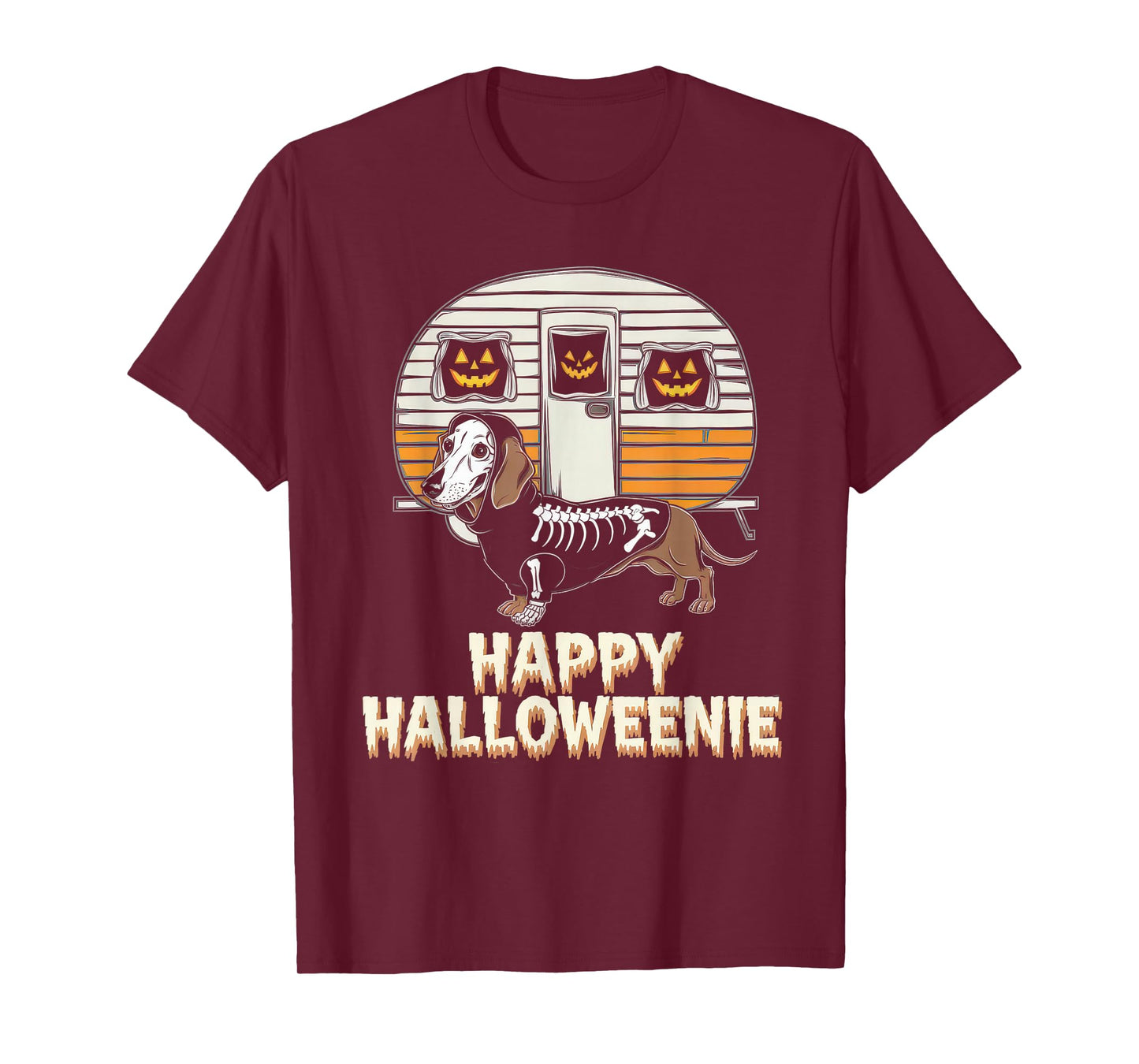 Happy Halloweenie Tshirt Women Men Wiener Monster Party T-Shirt