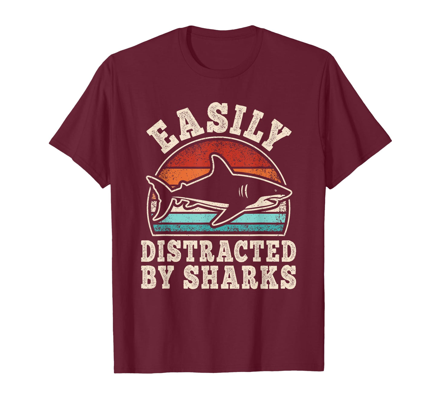 Easily Distracted by Sharks Retro Ocean Animals Men Women T-Shirt