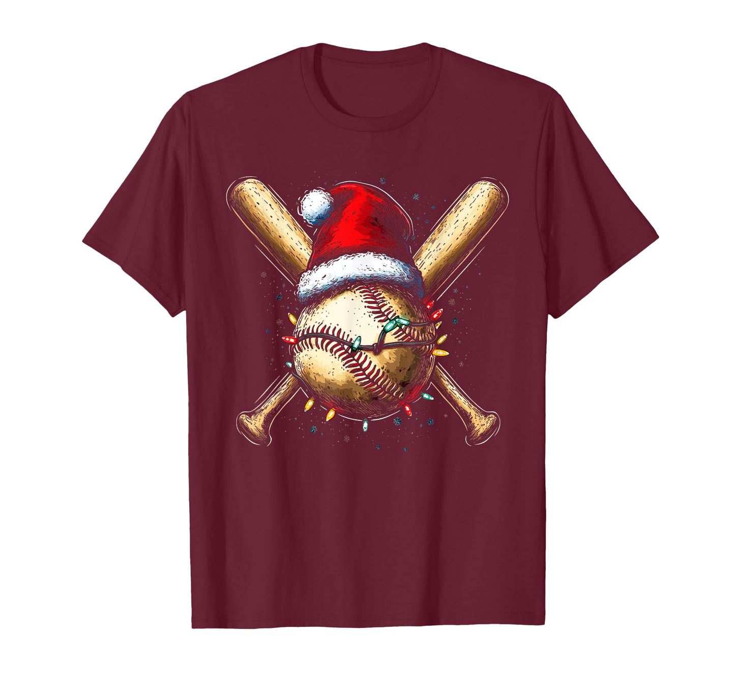 Christmas Baseball Pajama Xmas Santa For Men Boys Girls Kids T-Shirt