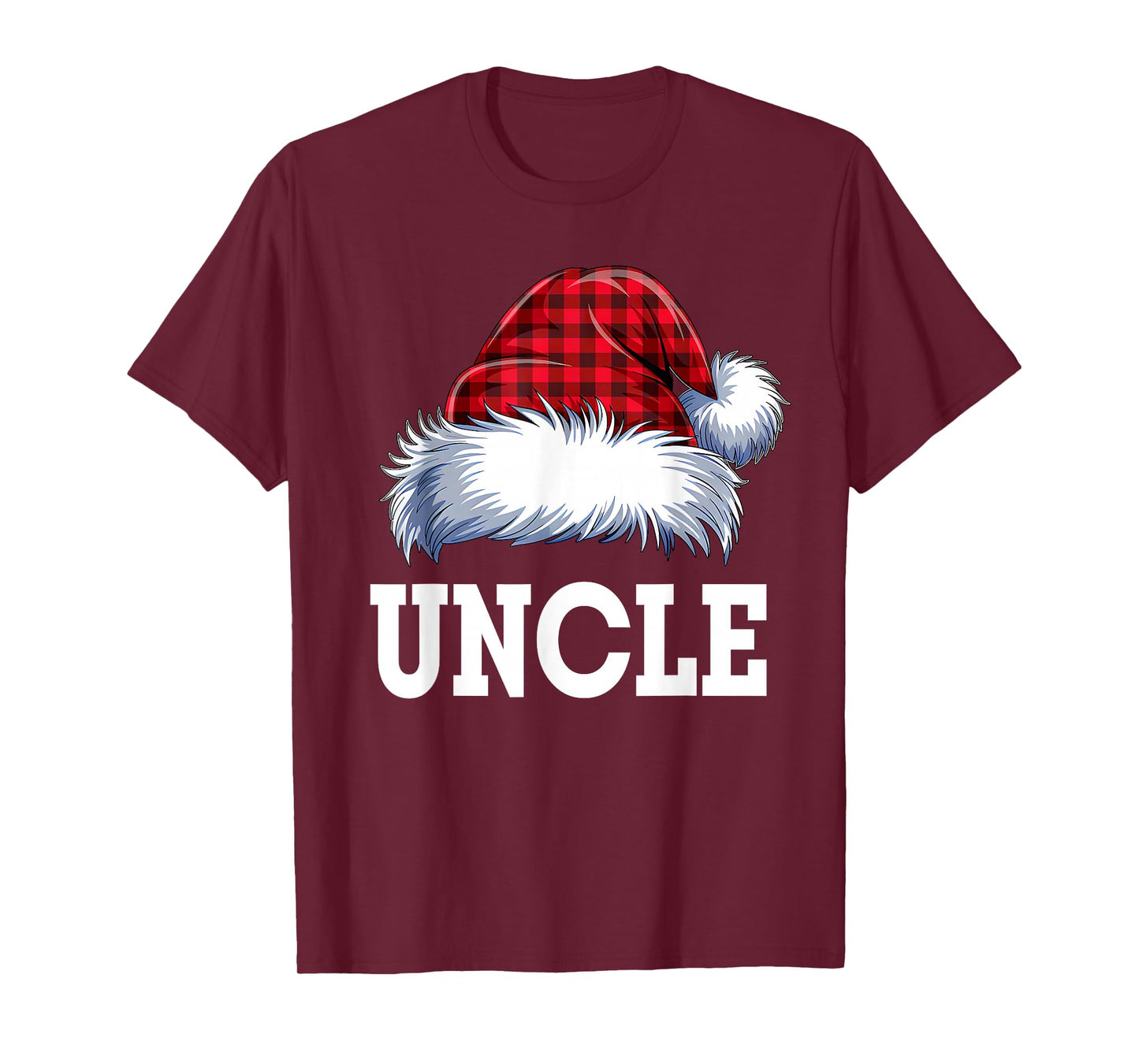 Uncle Santa Red Plaid Christmas Family Matching Pajamas Xmas T-Shirt
