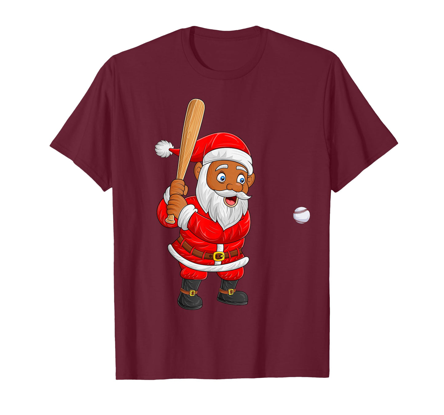 Funny Baseball Player Santa Christmas Pajamas Xmas Boys Kids T-Shirt