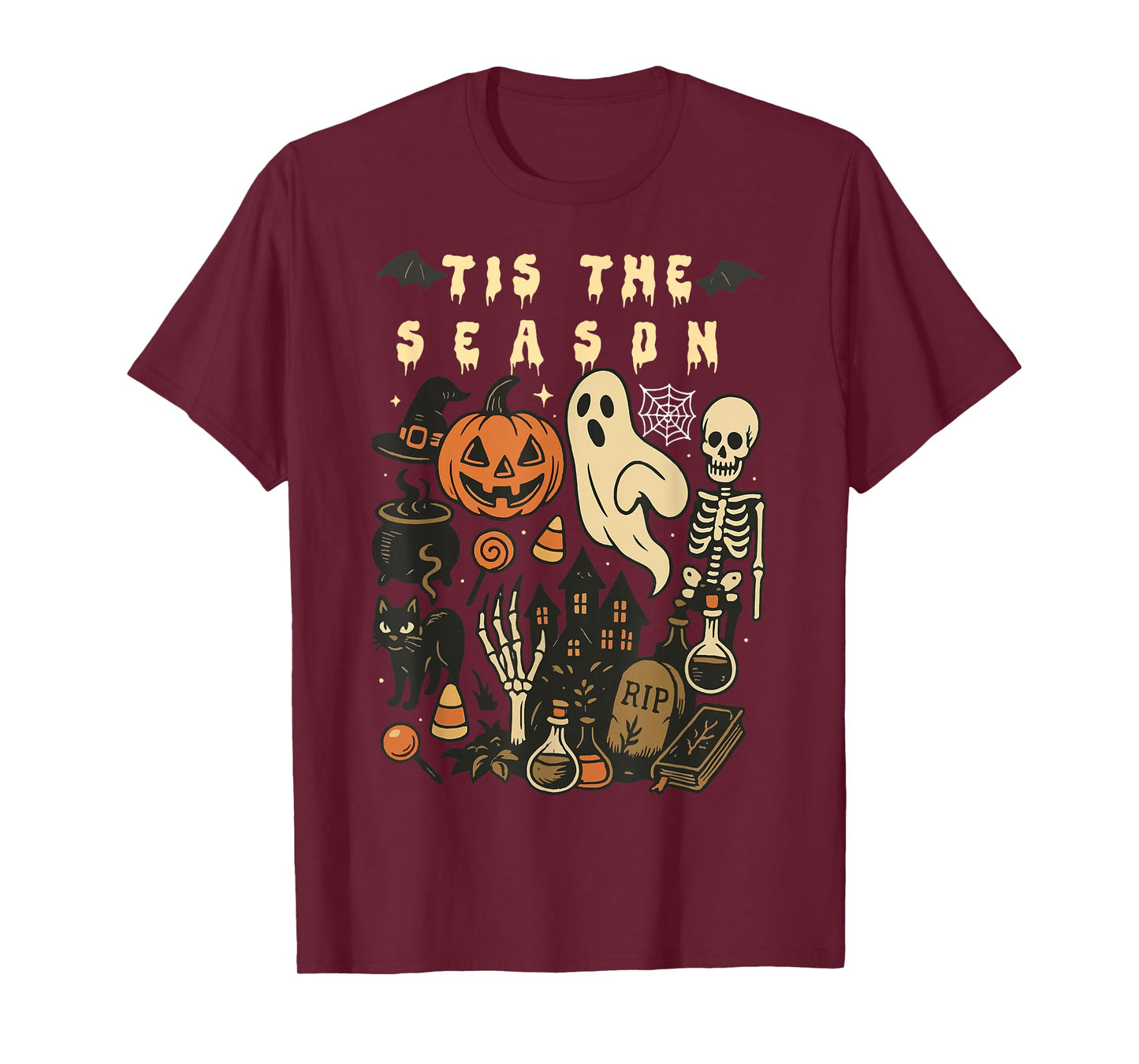 Halloween Vibes Spooky Season Pumpkin Witch Tis The Season T-Shirt