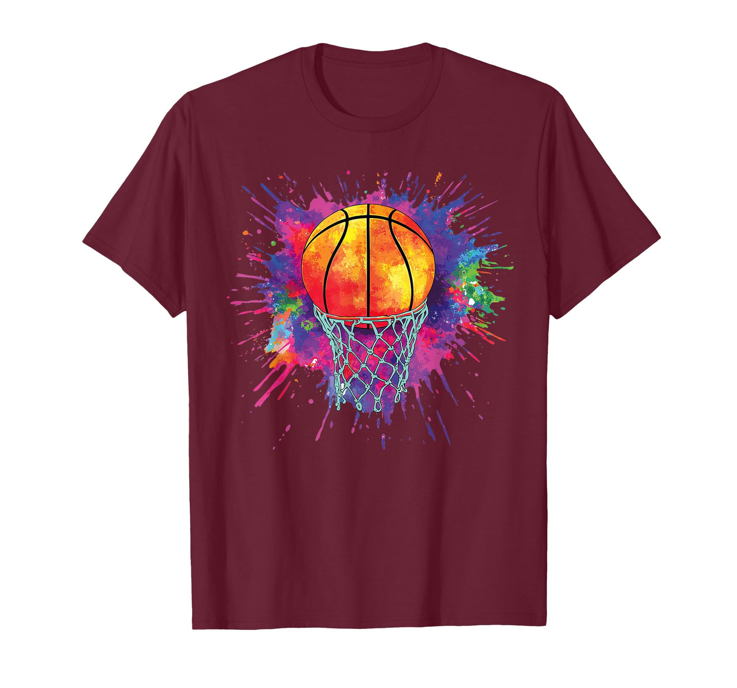 Basketball Colorful Drip Graphic T-Shirt