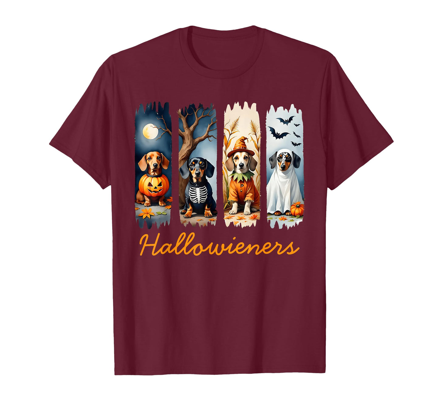 Happy Hallowieners Dachshund Dog Funny Spooky Halloween T-Shirt