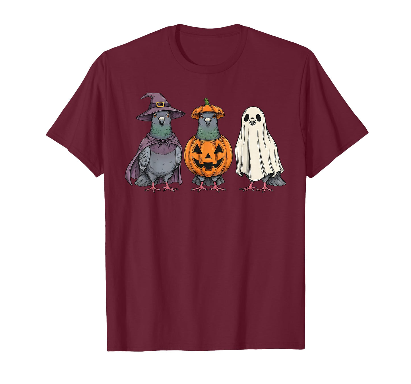 Spooky Ghost Pigeon Lover Pumpkin Halloween T-Shirt