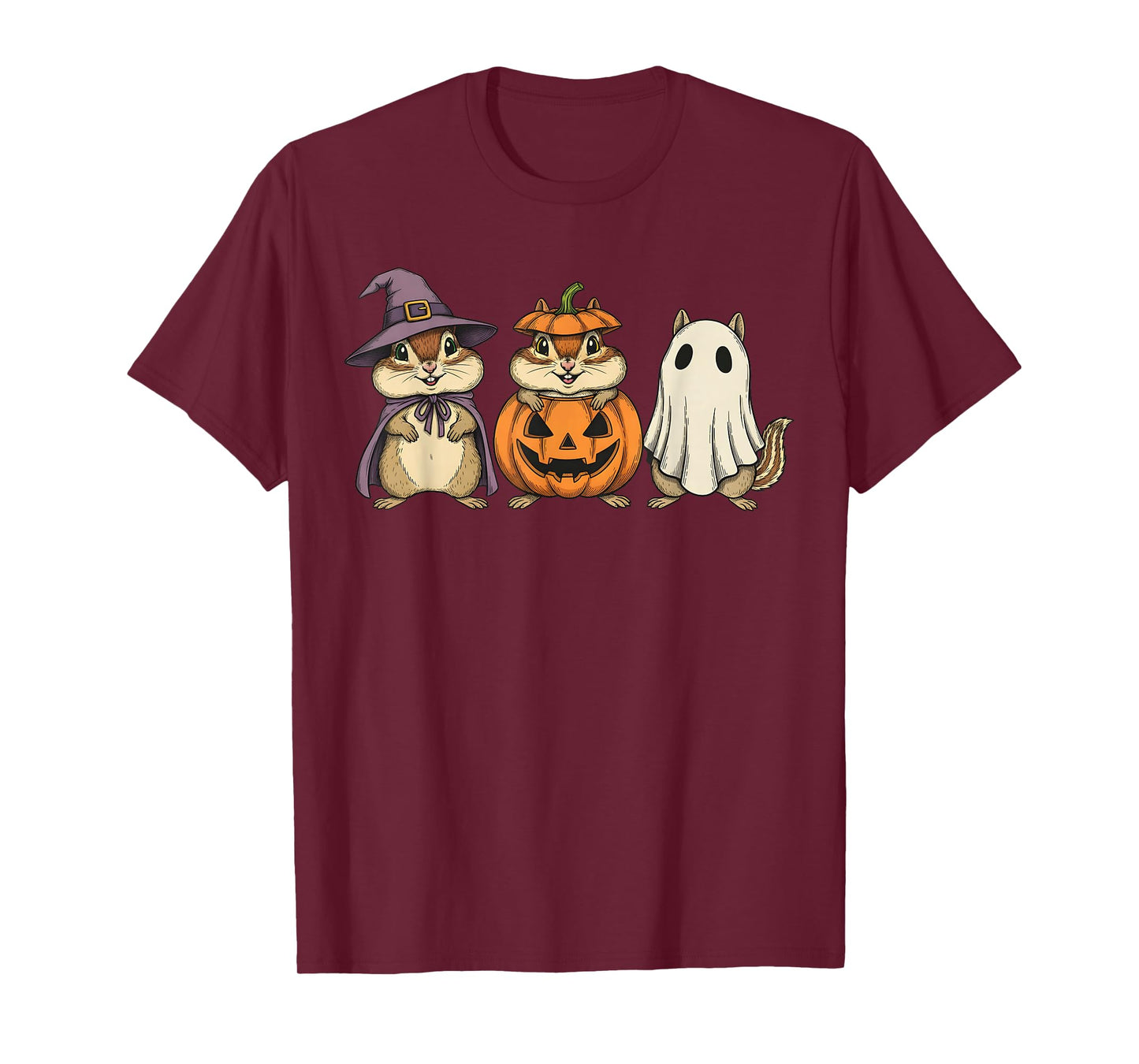 Spooky Ghost Chipmunk Lover Pumpkin Halloween T-Shirt