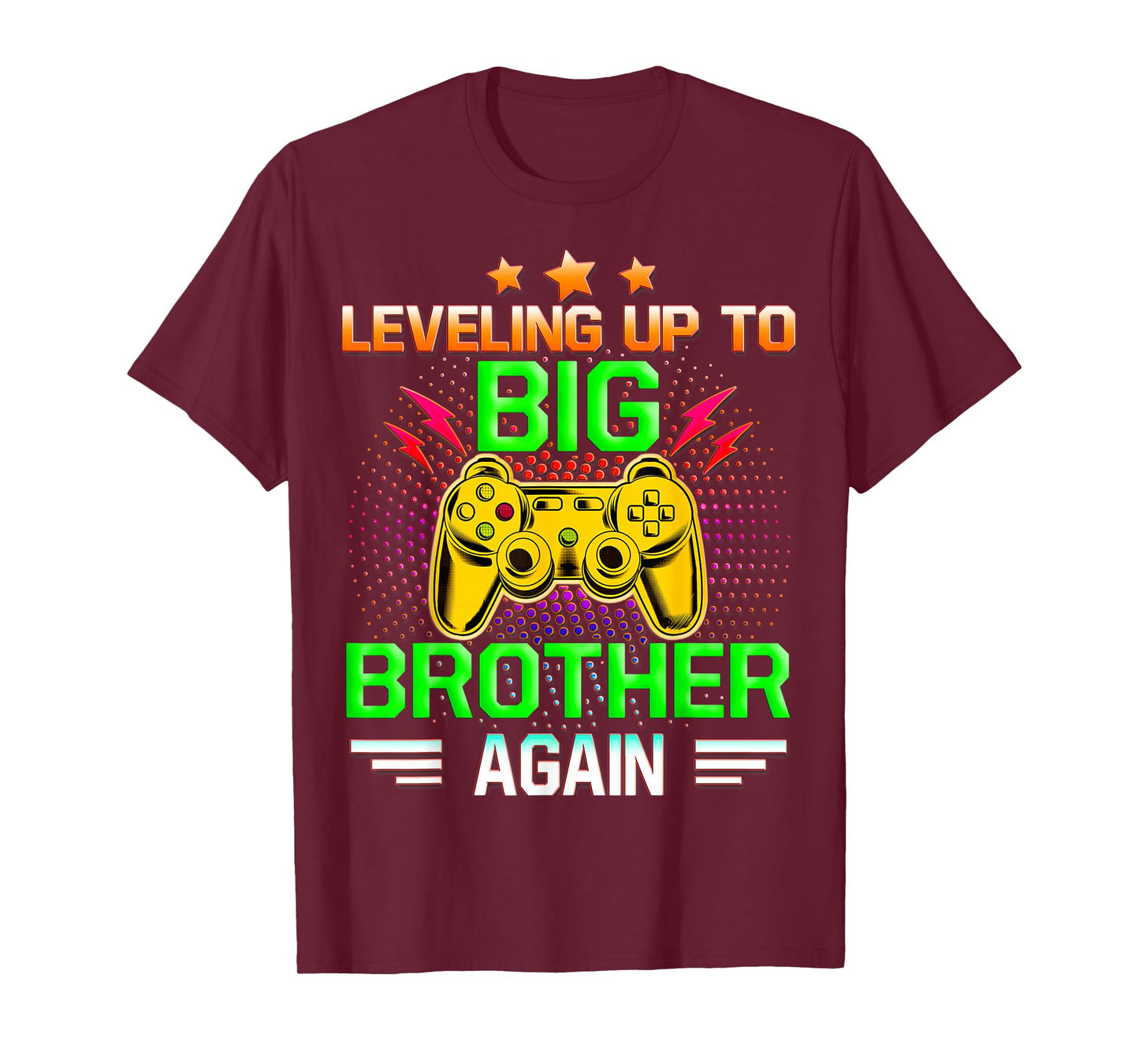 Funny Leveling Up To Big Brother Again Big Bro Gaming Gifts T-Shirt