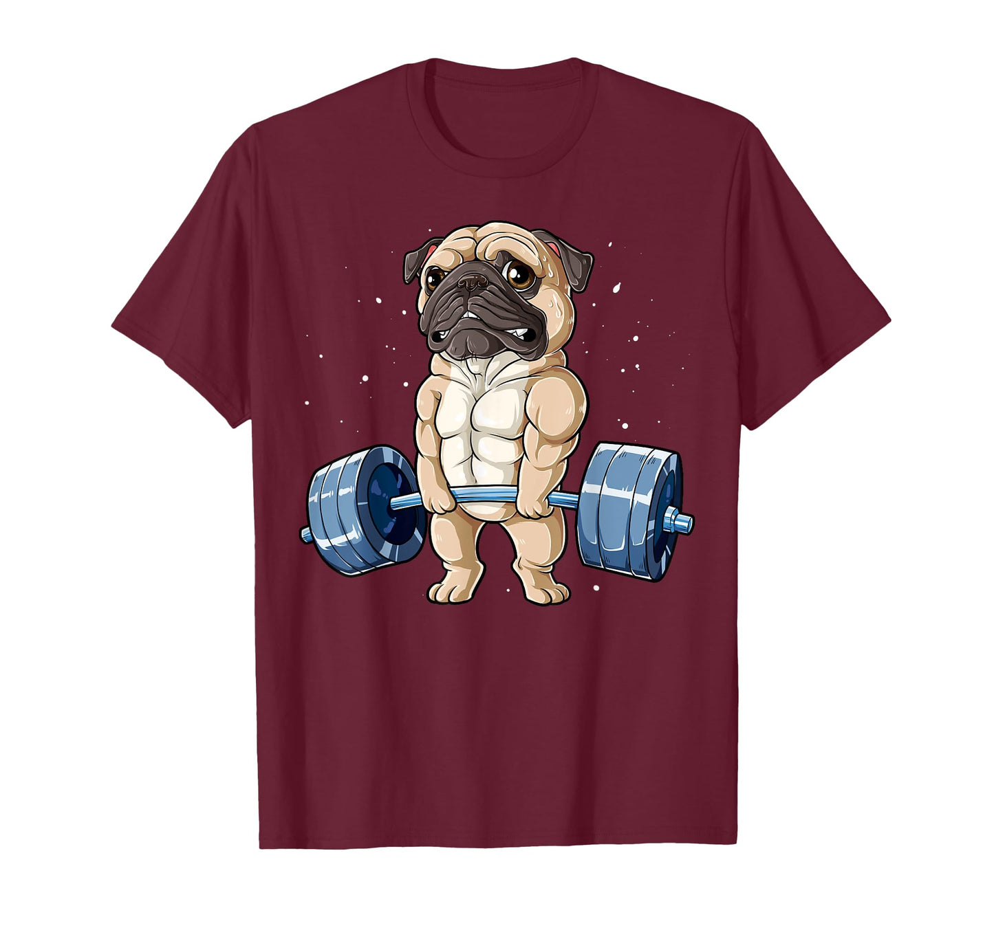 Pug Weightlifting Funny Deadlift Men Fitness Gym Workout Tee T-Shirt
