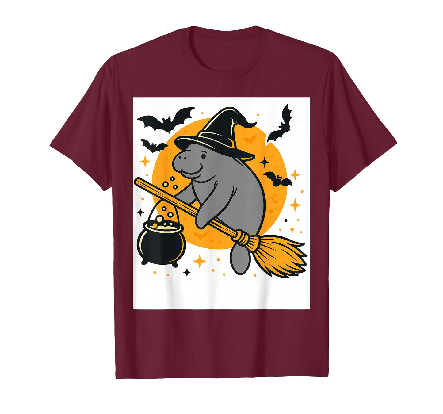Manatee Witch Costume Women Kids Trick or Treat Witch Broom T-Shirt