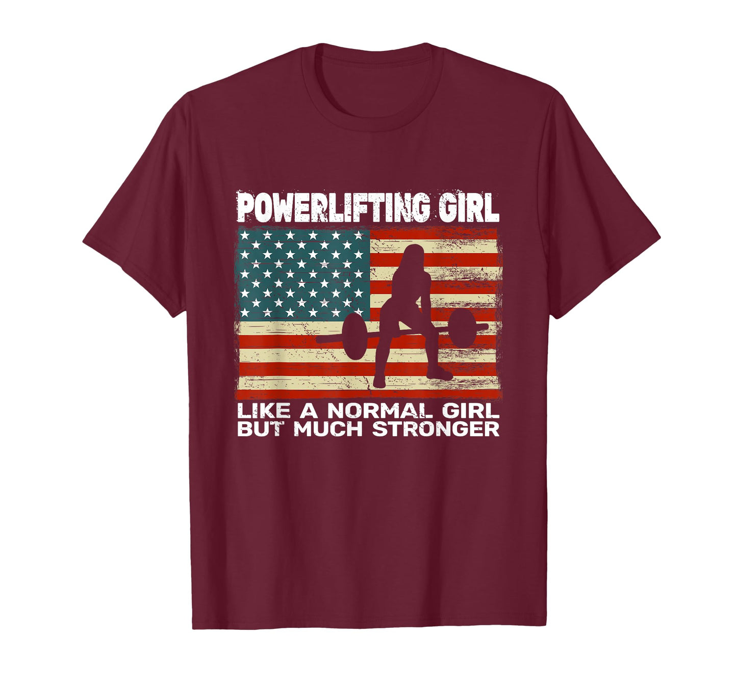 USA gym powerlifter powerlifting weightlifting for women T-Shirt