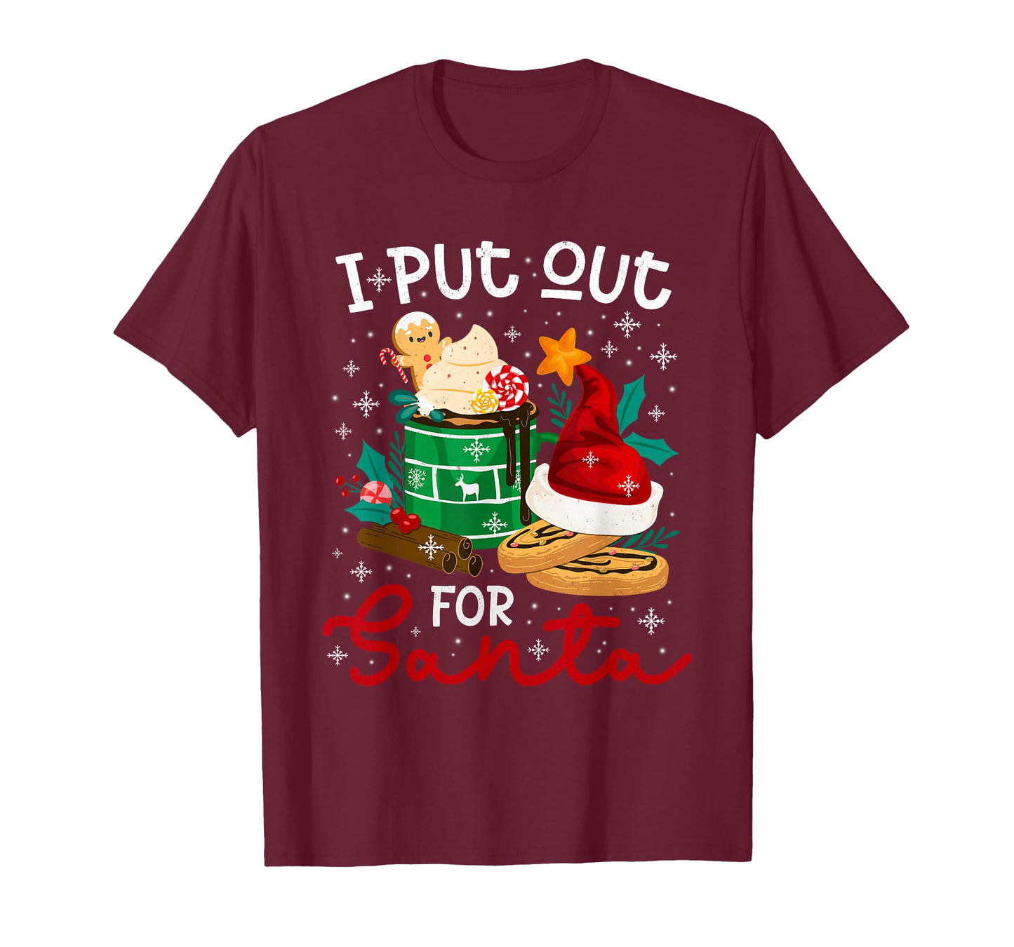 I Put Out for Santa Christmas Cookie Coffee Latte Men Women T-Shirt