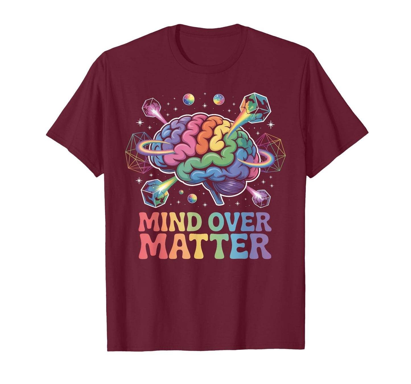 Mind Over Matter Motivational Brain Lifting Weights T-Shirt