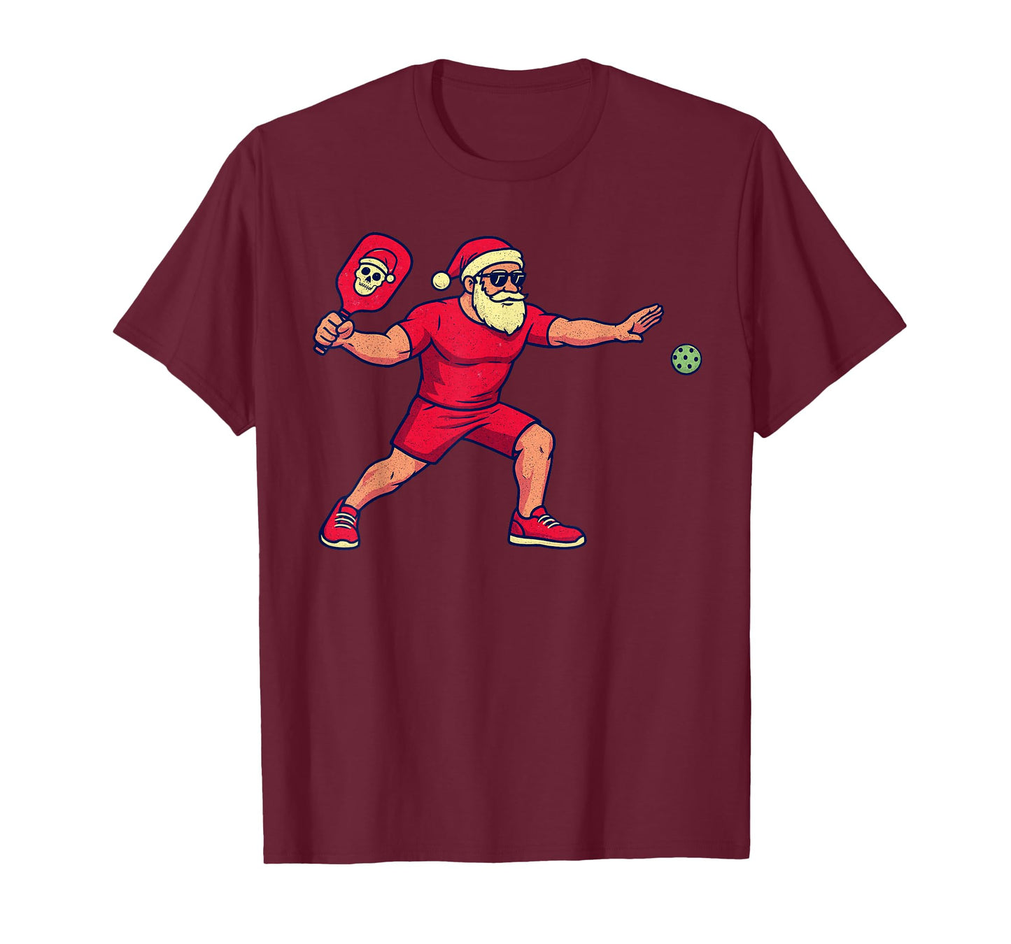 Santa Playing Pickleball Christmas Vintage Funny Xmas T-Shirt