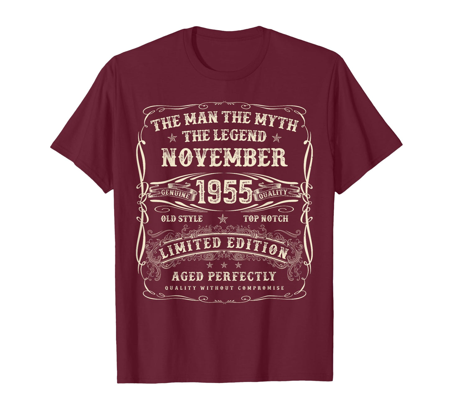 November 1955 70th Birthday Gifts for Men 70 Year Old Bday T-Shirt