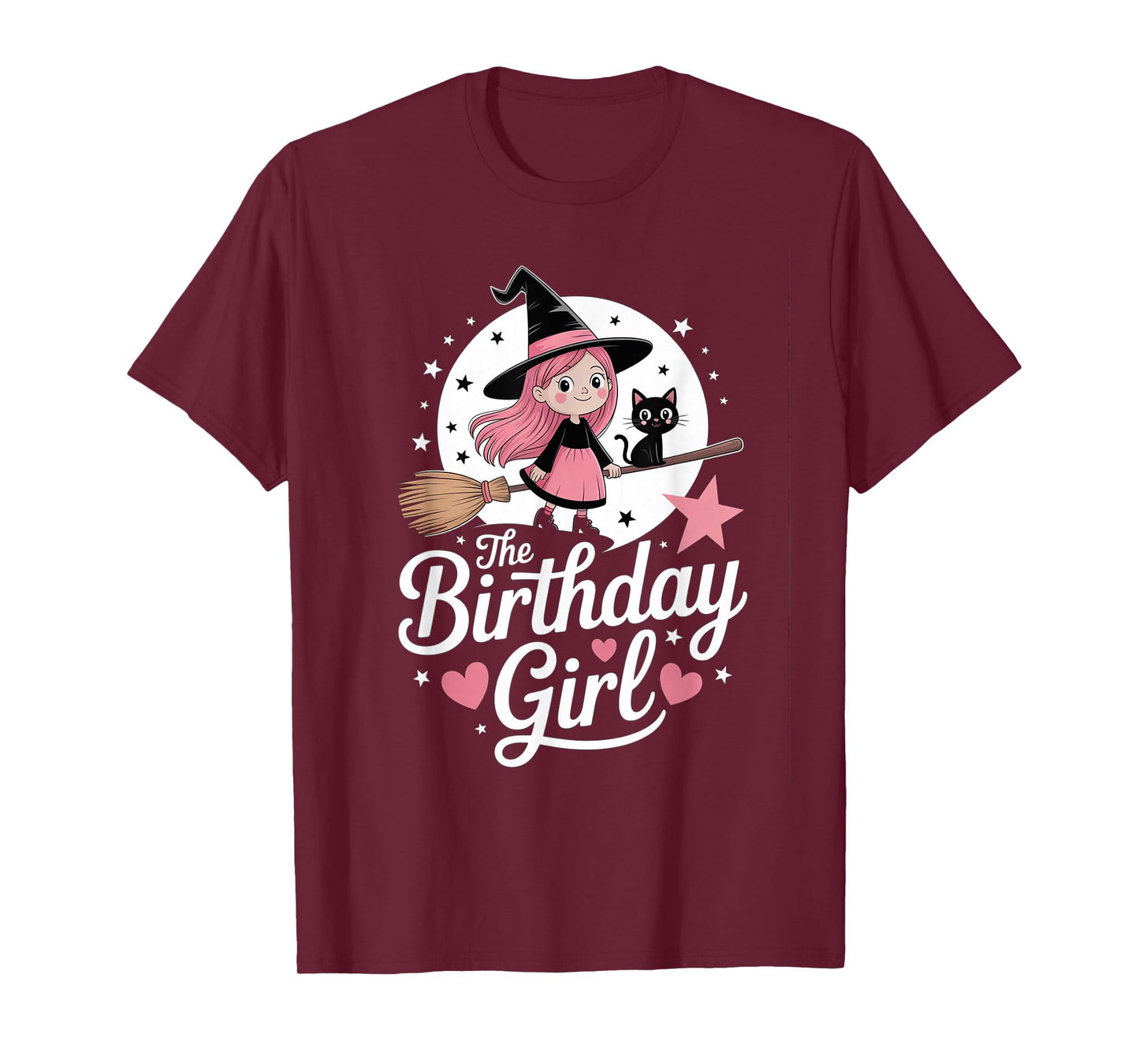 Halloween Birthday Girl October 31 Witch Black Cat Kids T-Shirt