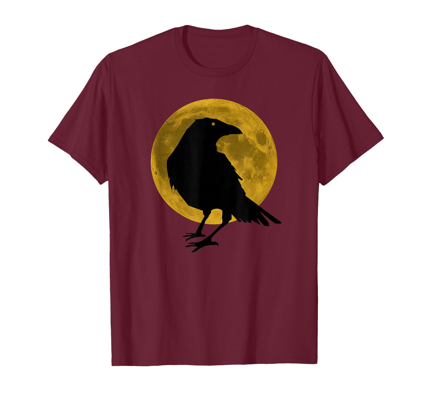 Vintage Black Crow Raven Bird Silhouette Full Harvest Moon T-Shirt