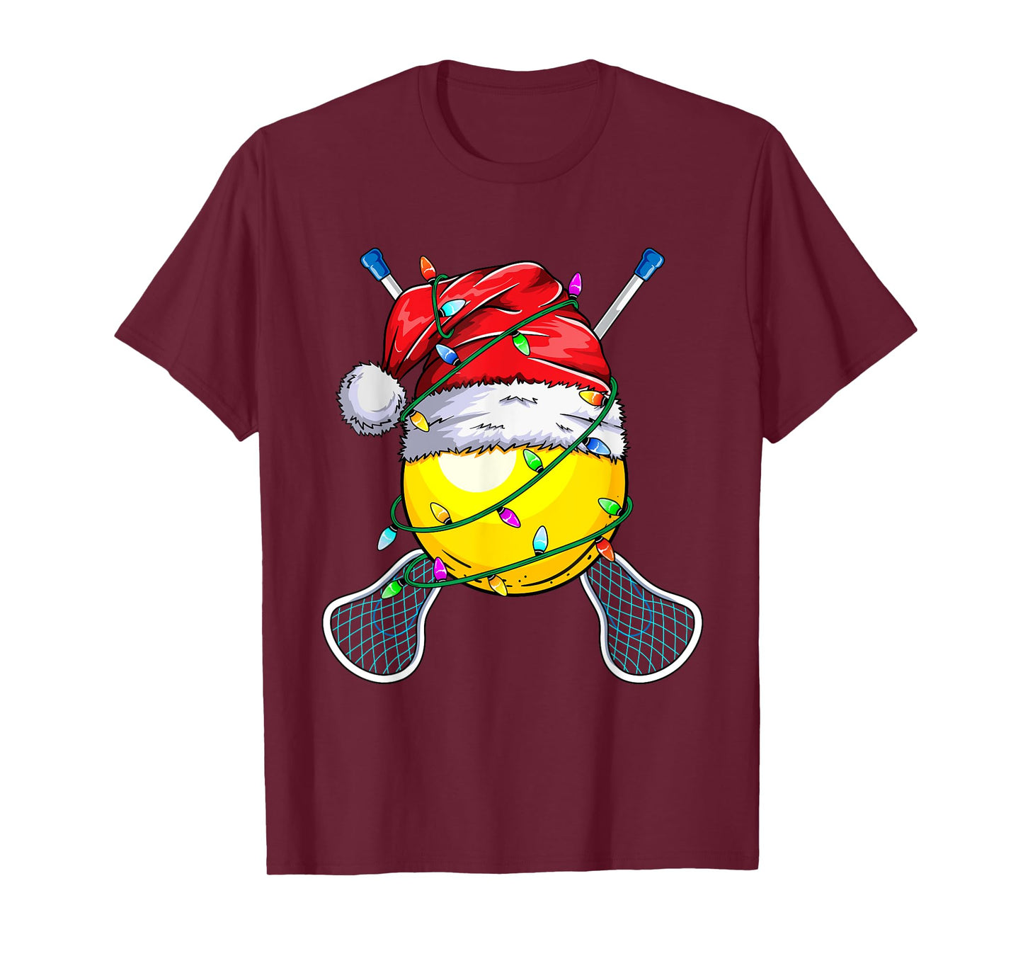 Santa Sports Design- Christmas Lacrosse Player T-Shirt