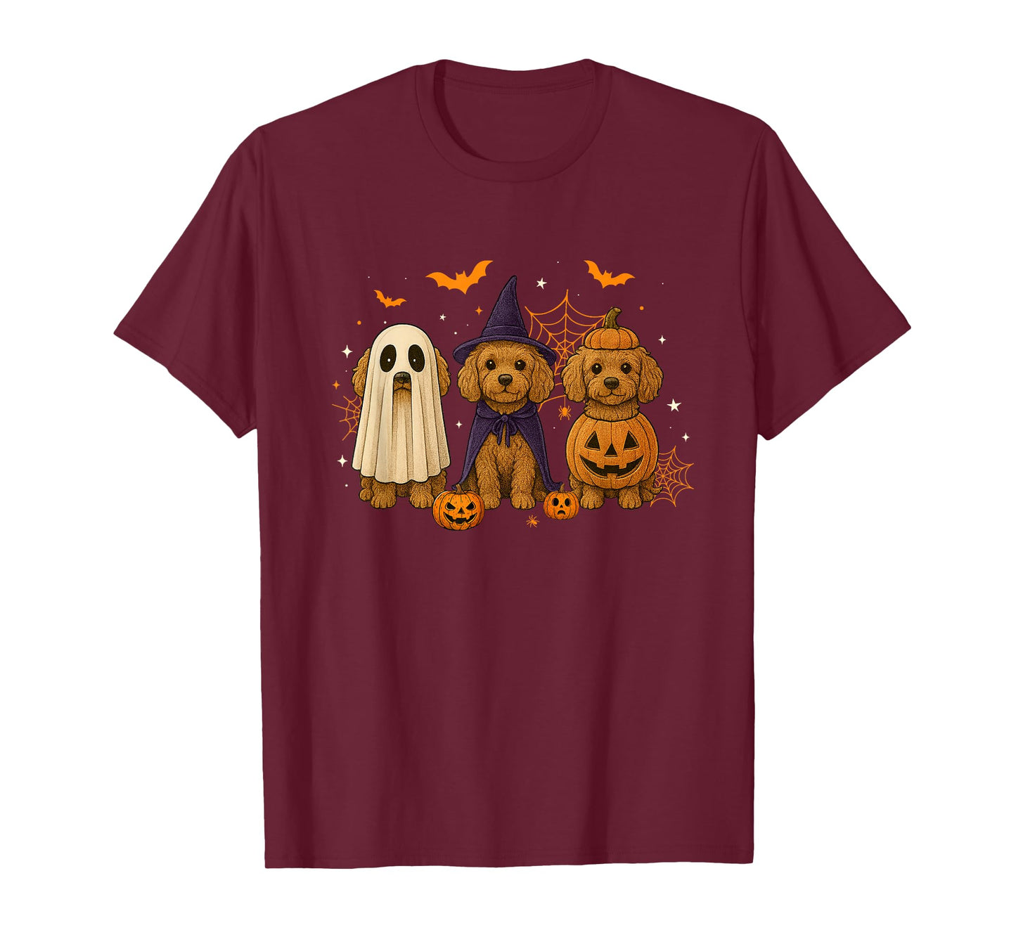 Funny Cavapoo Ghost Witch Pumpkin Halloween Costume Spooky T-Shirt