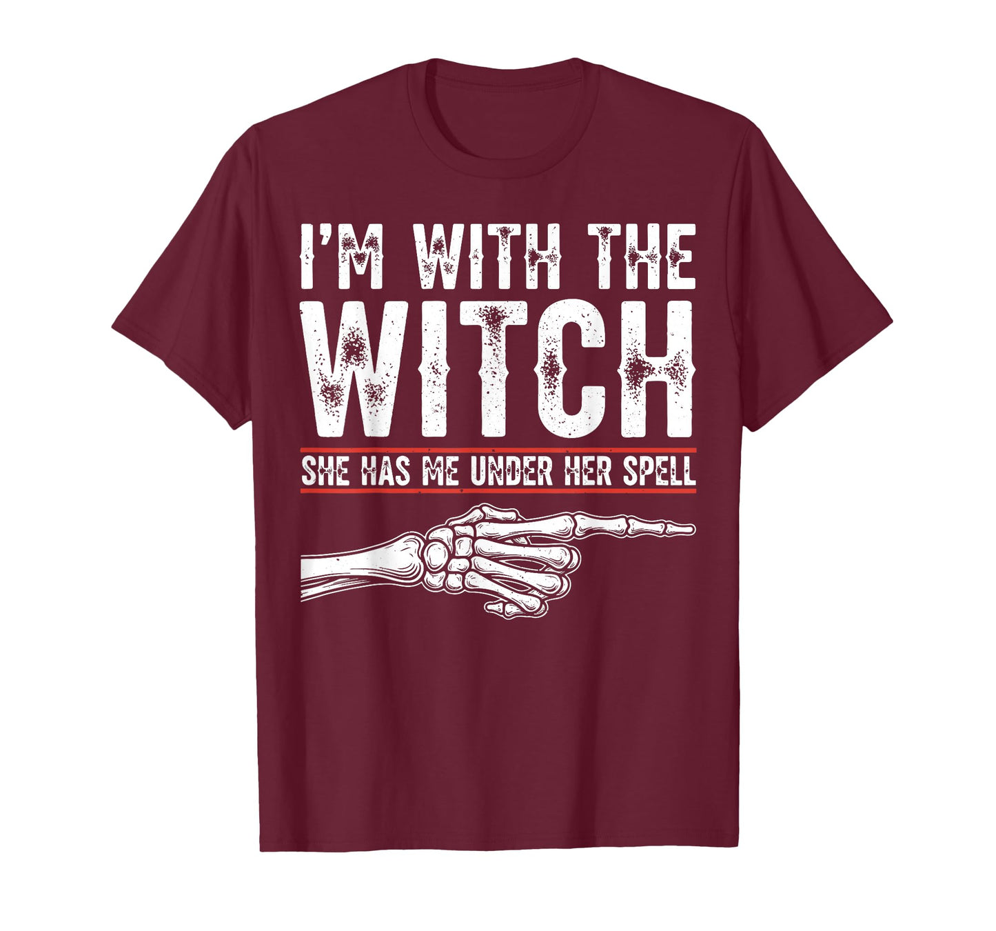 I’m with The Witch Funny Halloween Couple Costume T-Shirt