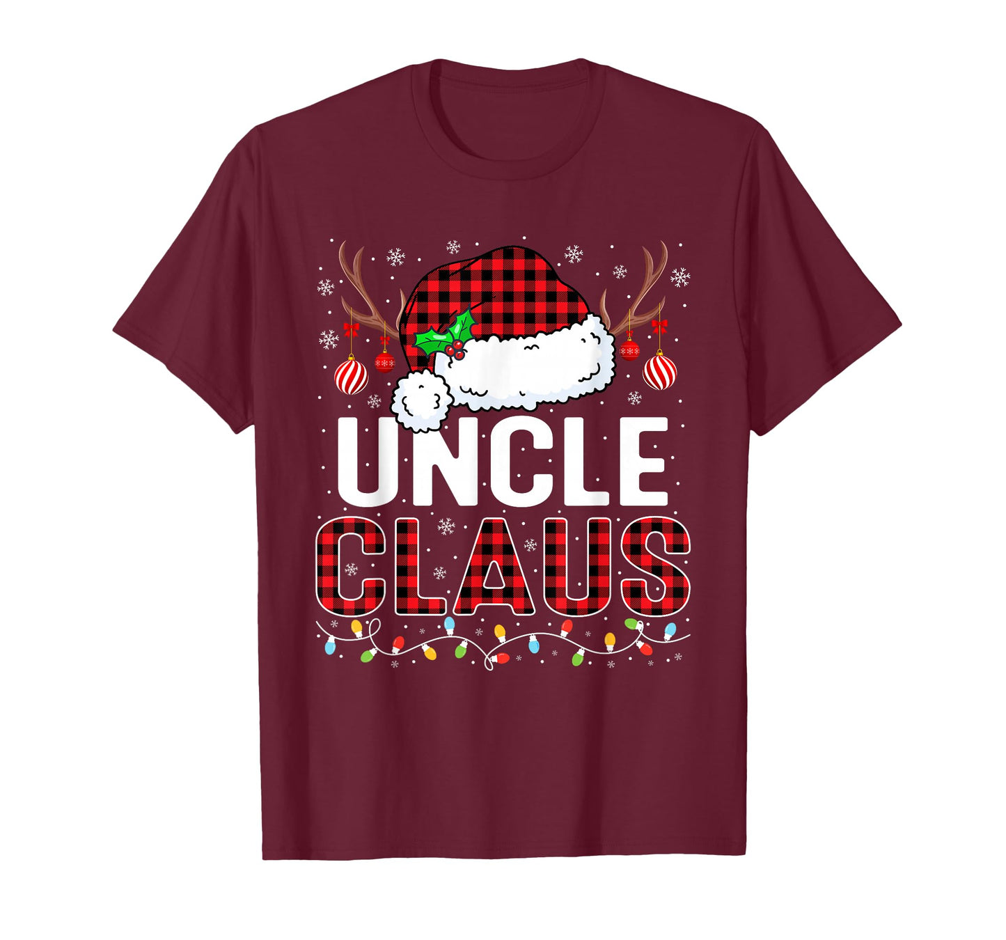 Christmas Lights Uncle Claus Family Matching Xmas Pajama T-Shirt