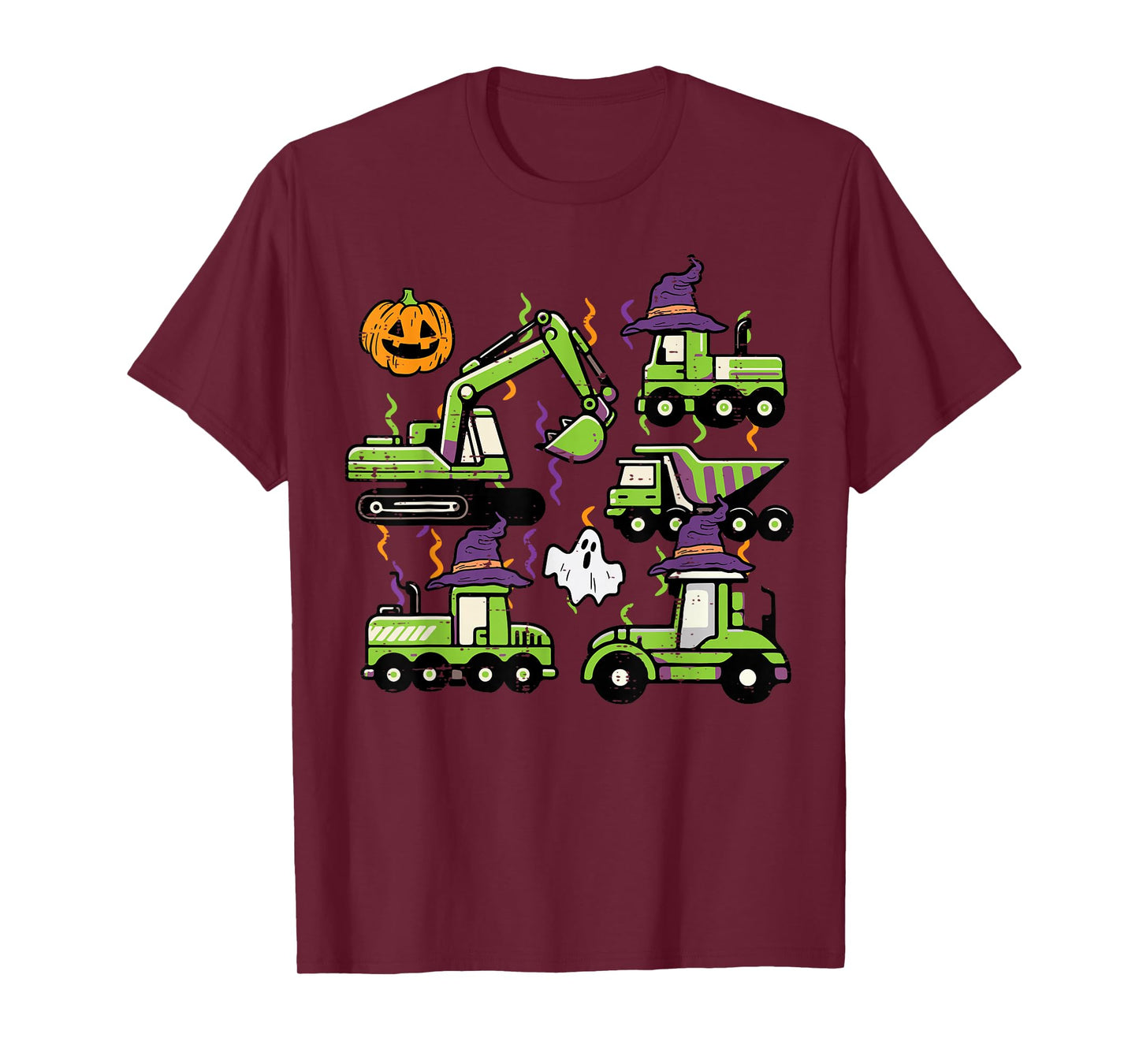 Halloween Construction Excavator Trucks Costume Boys Kids T-Shirt