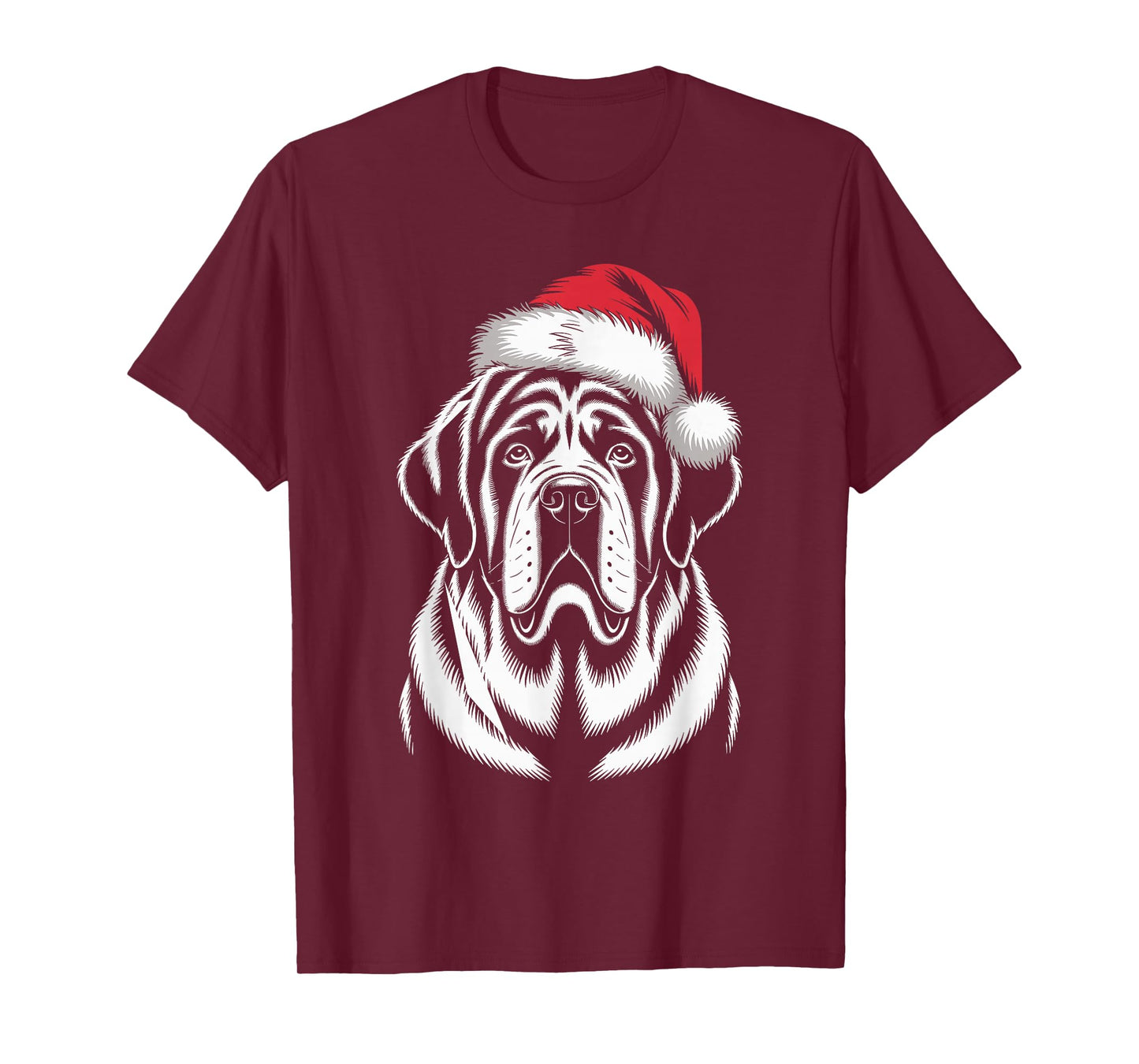 Saint Bernard Dog Santa Hat Christmas Pajama Men Women T-Shirt