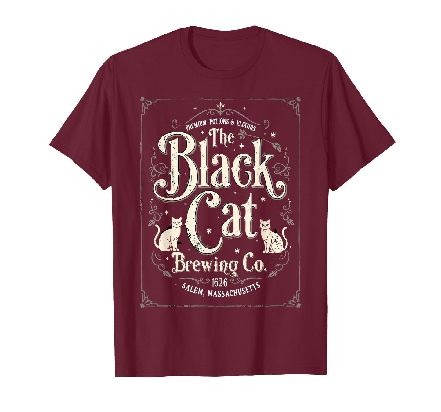 The Black Cat Brewing Co Salem Halloween Cat Lover Cats Joke T-Shirt
