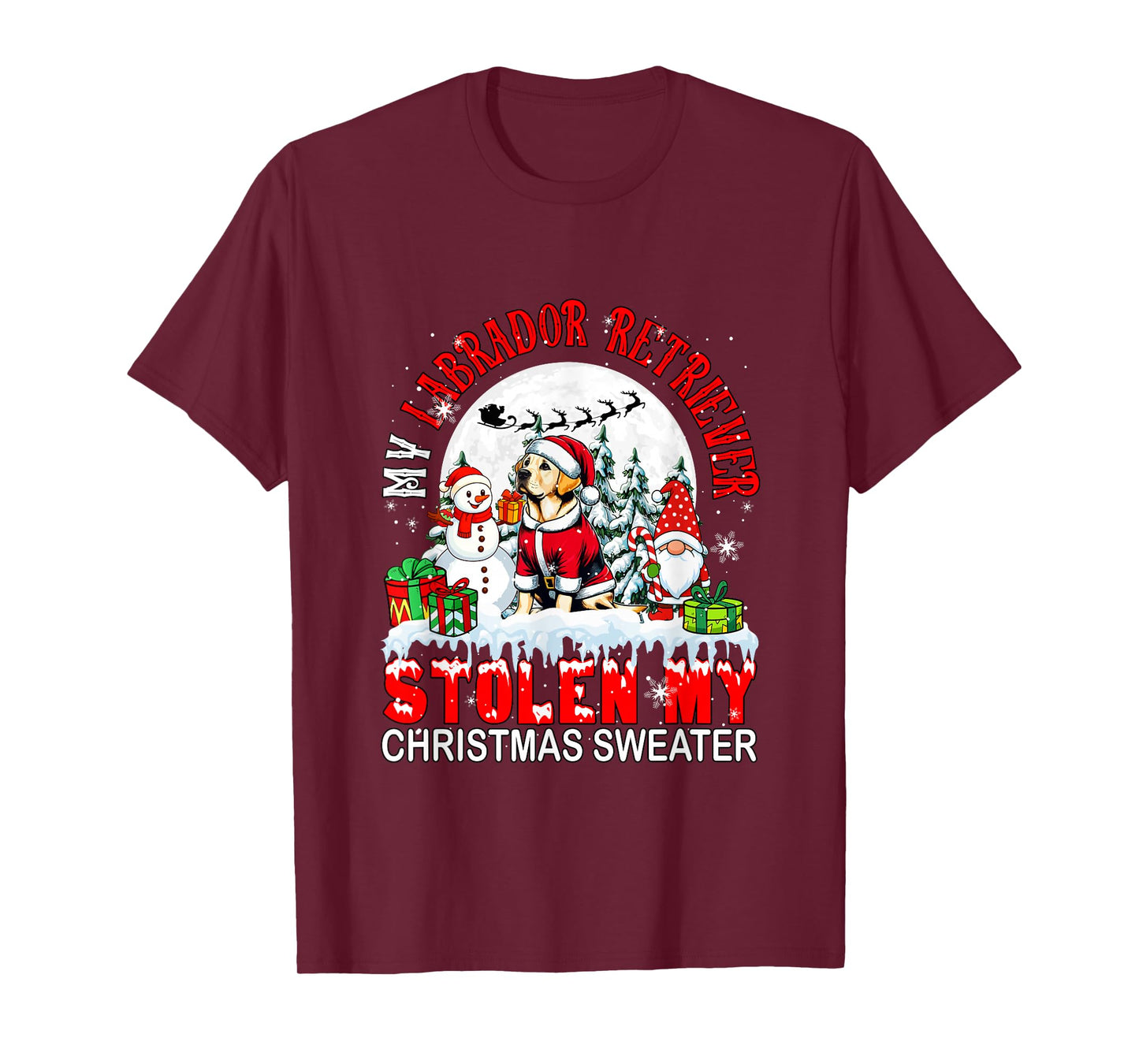 My Labrador Retriever Stolen My Christmas Sweater Santa Dog T-Shirt