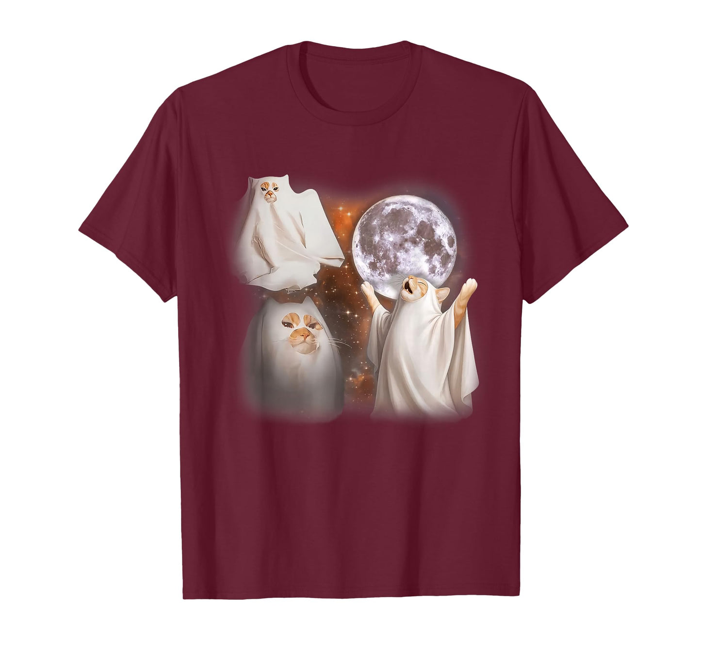 Ghost Cat Meme Gen Z Funny Halloween Men Women Kids T-Shirt